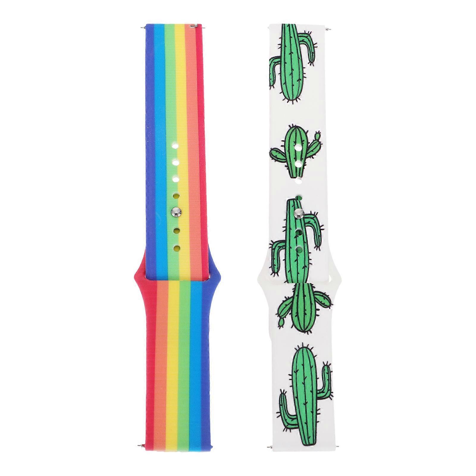 Assorted Color Silicone Watchbands Replacement 4Pcs Flexible Watch Wrist Straps