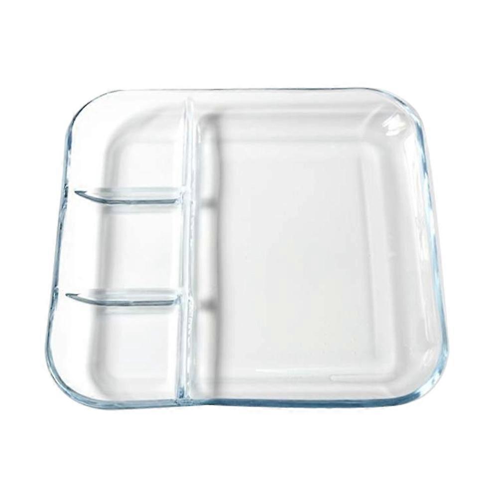 Transparent Dumpling Grid Plate for Dumpling Serving 2Pcs Glass Dish