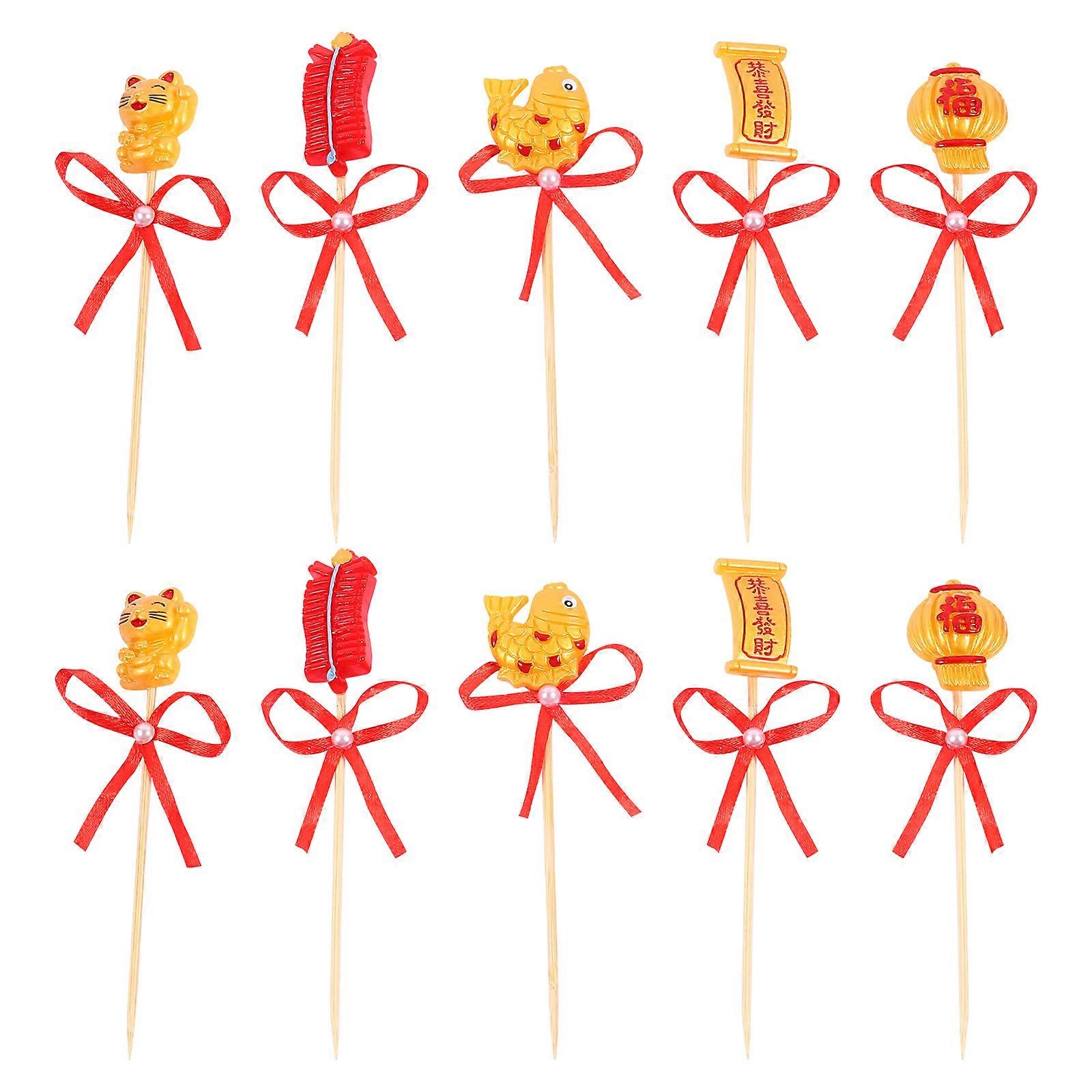 New Year Dessert Topper Cake Decoration for 4Sets Set