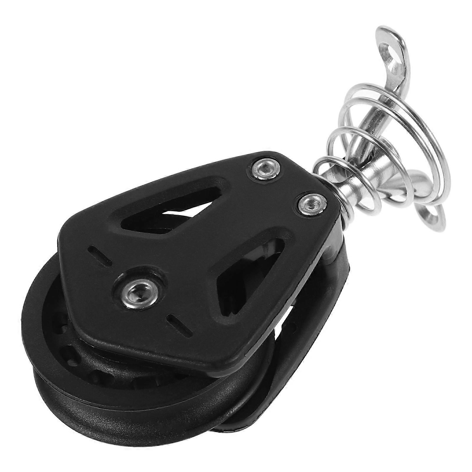 Black Swivel Pulley Nylon Single Swivel Pulley for Lifting 2Pcs Marine Applications