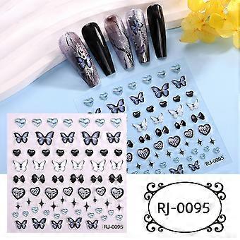 Neue 5D-Weichkleber-Aufkleber INS-Nagelkunstaufkleber mit geprägtem Flash-Halbtransparentkleber, Stern- und Mond-Nagelaufkleber, OEM RJ-009560 * 60 mm, nackter Chip