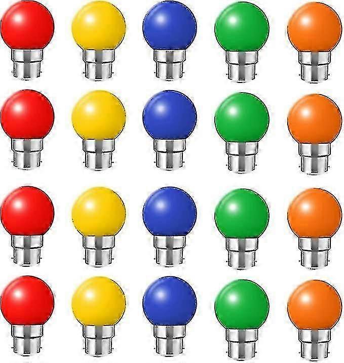 20x B22 حربة كاب LED لمبة إضاءة ملونة لمبات كرة الجولف الأرضية الصغيرة لحفلة حديقة الفناء في الهواء الطلق