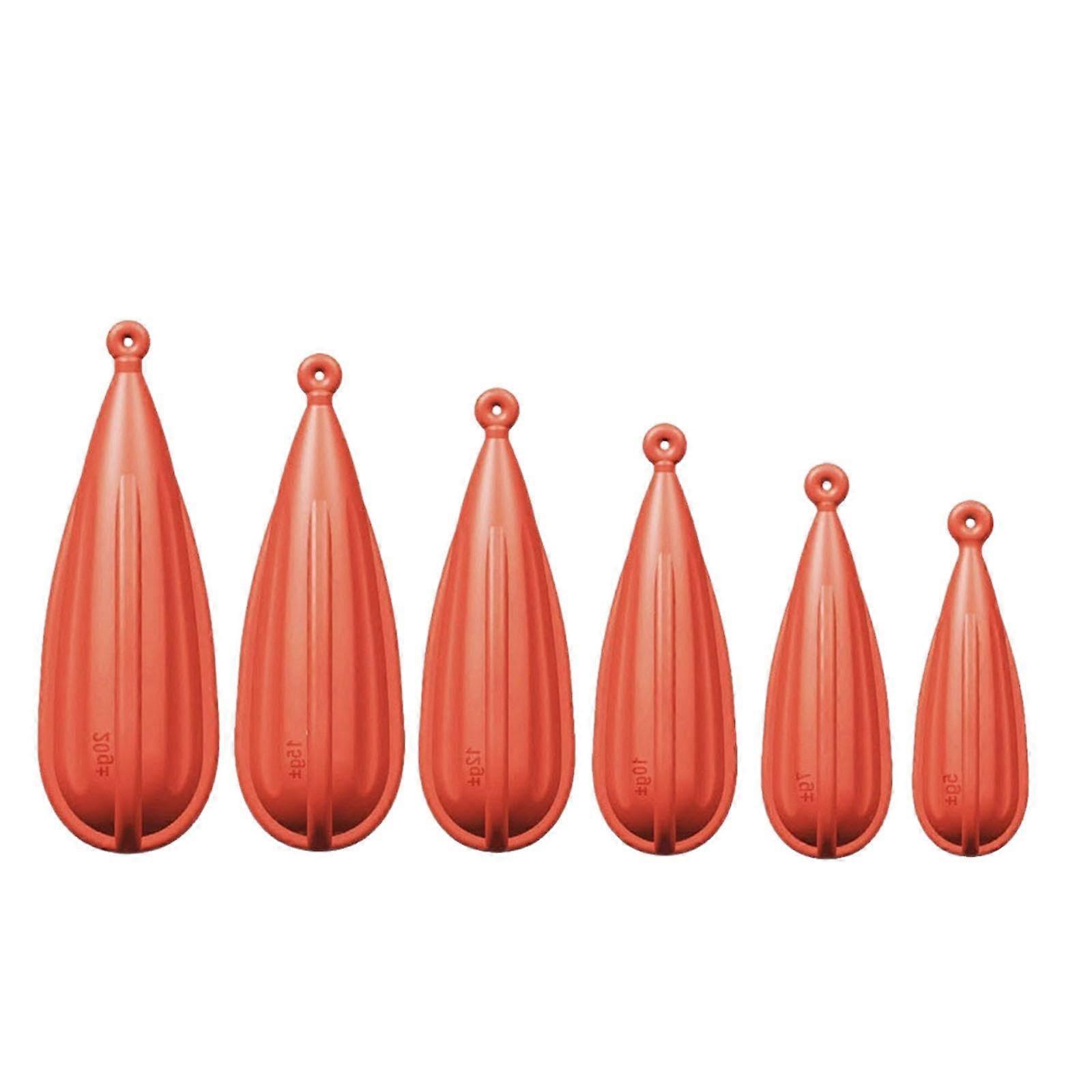 Fishing Practice Plugs Wear Resistant Casting Plugs Orange 6 Pcs 7G 10G 12G 15G 20G For Playground Yard Lawn