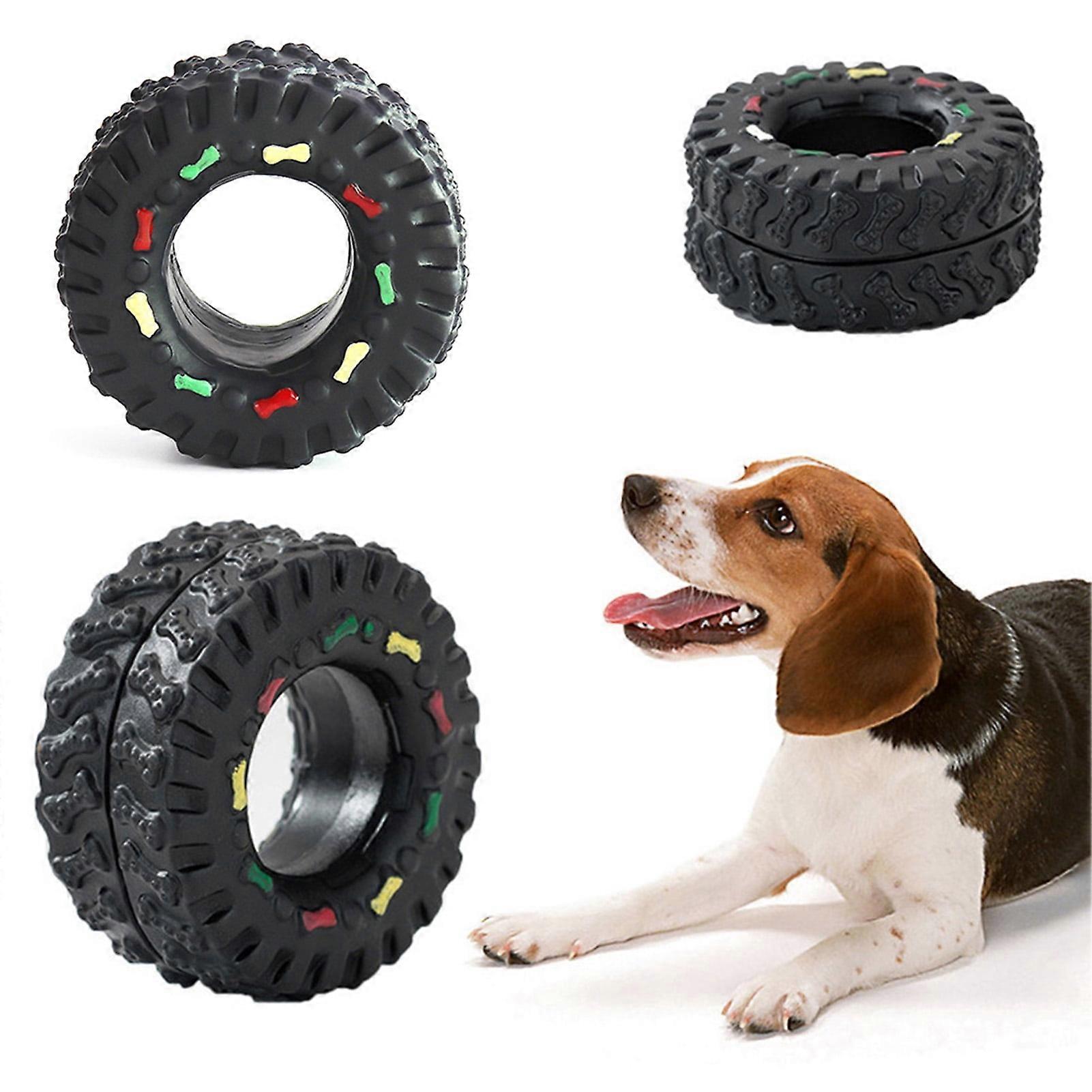 Walbest Tough Dog Toys for Aggressive Chewers, Rubber Tire Teething Toy, Durable Indestructible Chew Toy Compatible with Large Breed Puppies