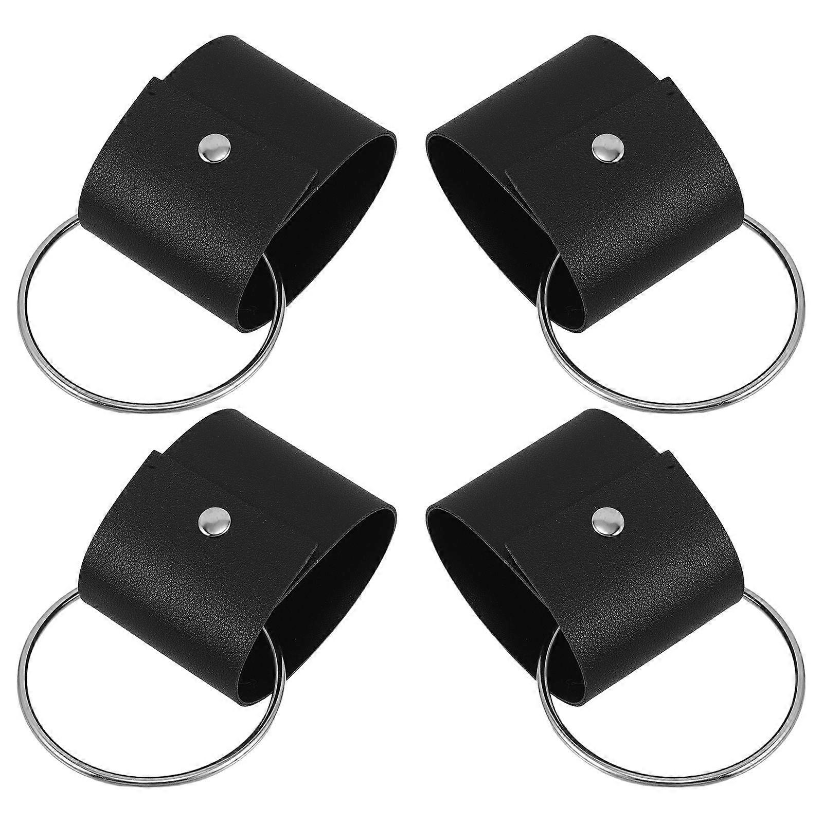 12Pcs Kitchen Towel Ring Holder with Black PU for Home Use