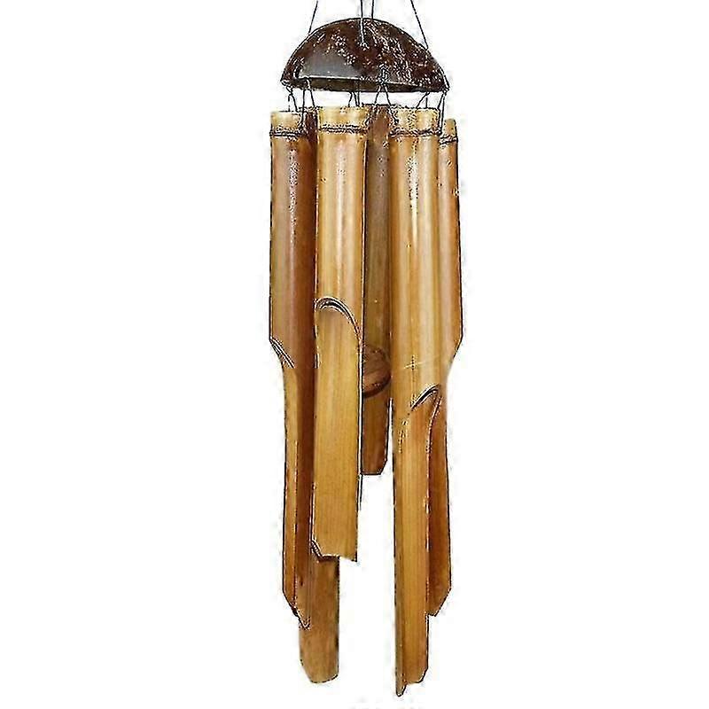60cm Large Wind Chime Chime Garden Weatherproof Bamboo Coconut_c*
