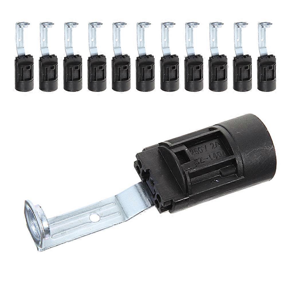 E14 Lamp Socket Holder for Screw Bulb Light Fitting 12Pcs Black