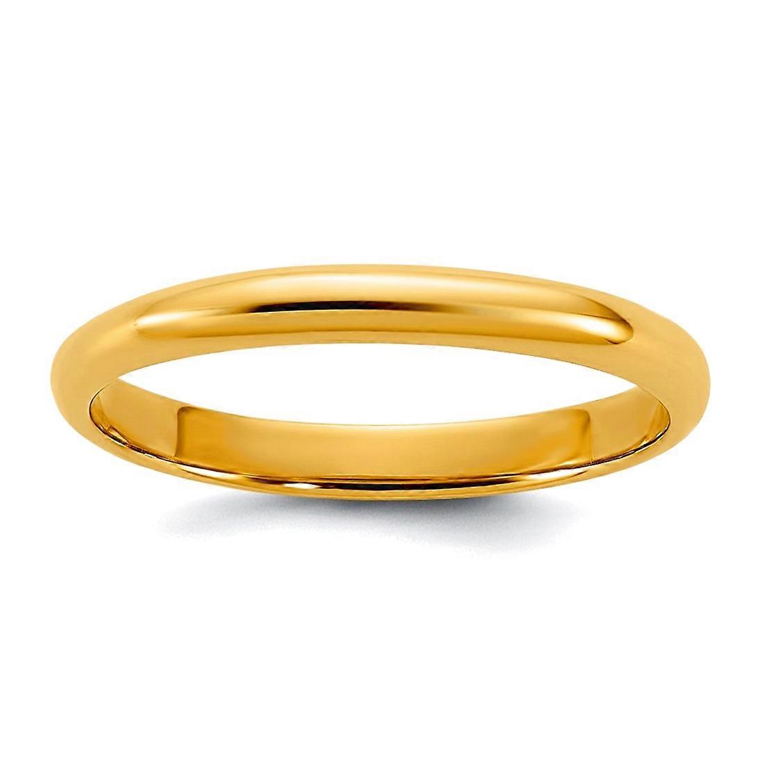 10k Solid Yellow Gold 2mm Ring Size 3 Ring - .6 Grams