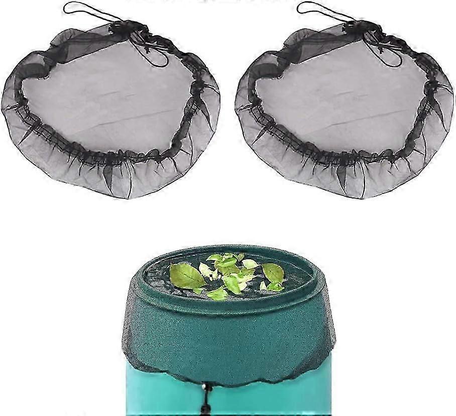 Pieces Rain Barrel Net 95cm Rain Barrel Cover with Drawstring Adjustable Rain Barrel Protection Net Protection Against Leaves Mosquitoes