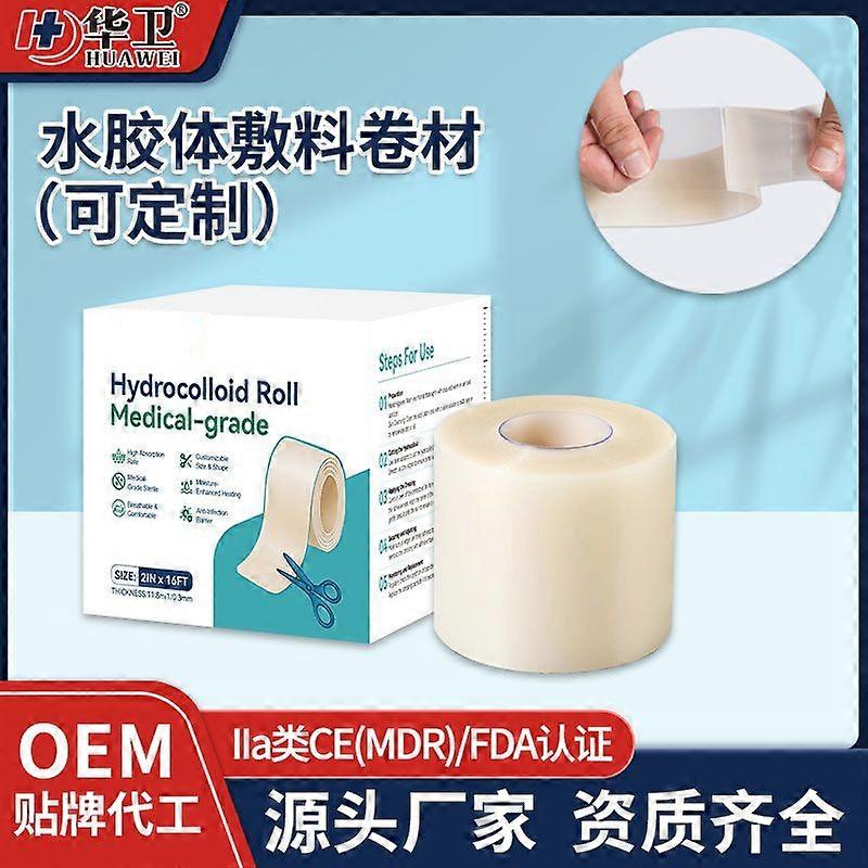 Hydrocolloid Tape Roll - Cut-to-Size, Extra Large Hydrocolloid Patch Bandages with Self-Adhesive, Flexible, Ultra Absorbent & Waterproof