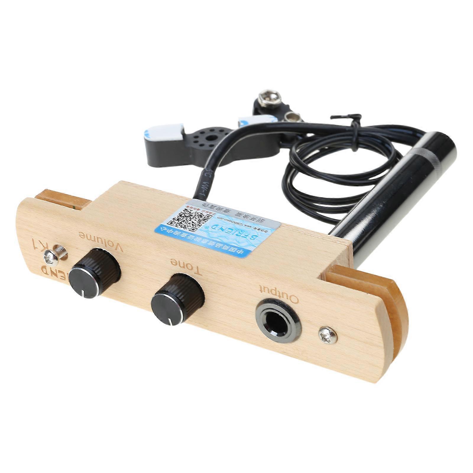 Percussion Cajon Drum Sound Hole Pickup with Tone Volumes Control Microphone Electronic Pickup System Easily to Install Multicolor