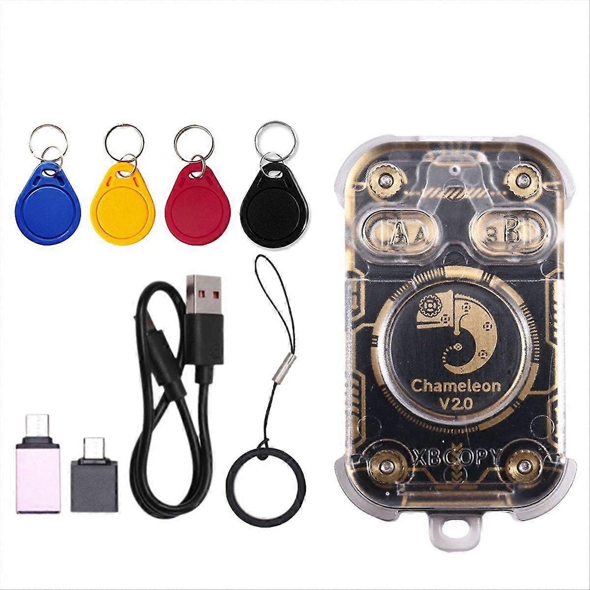 Chameleon V2.0 RFID Smart Chip Reader Emulator NFC Duplicator+4XUID Keychain 125K 13.56Mhz Card Dec