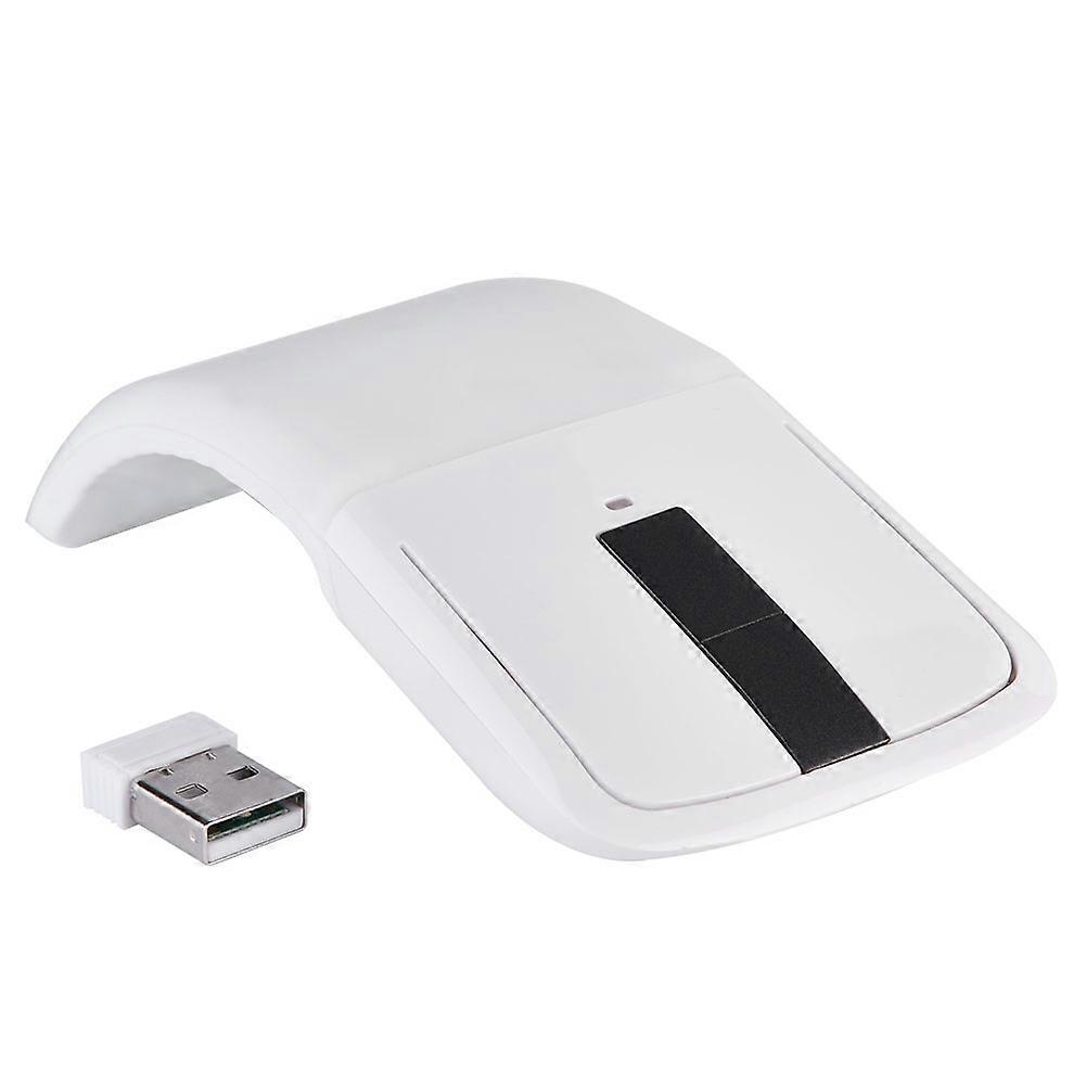 2.4GHz Foldable Wireless Arc Touch Mouse Mice   USB Receiver For pc NoteBook Smart TV White