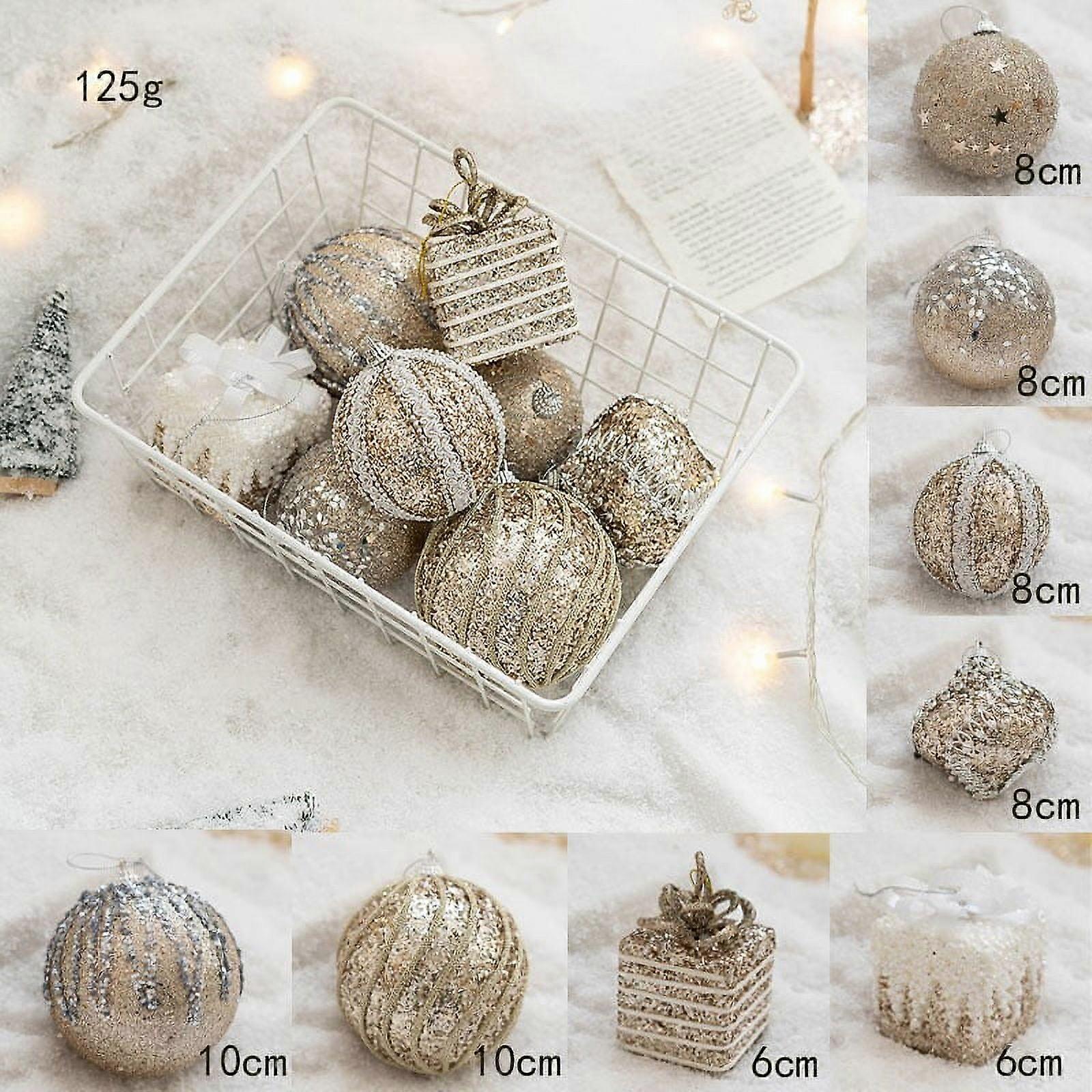 6 7 8pcs Christmas Ball Ornaments Tree Decorations You Can Hang It On The Trees To Make Wonderful Pendant For Your Party, 1#