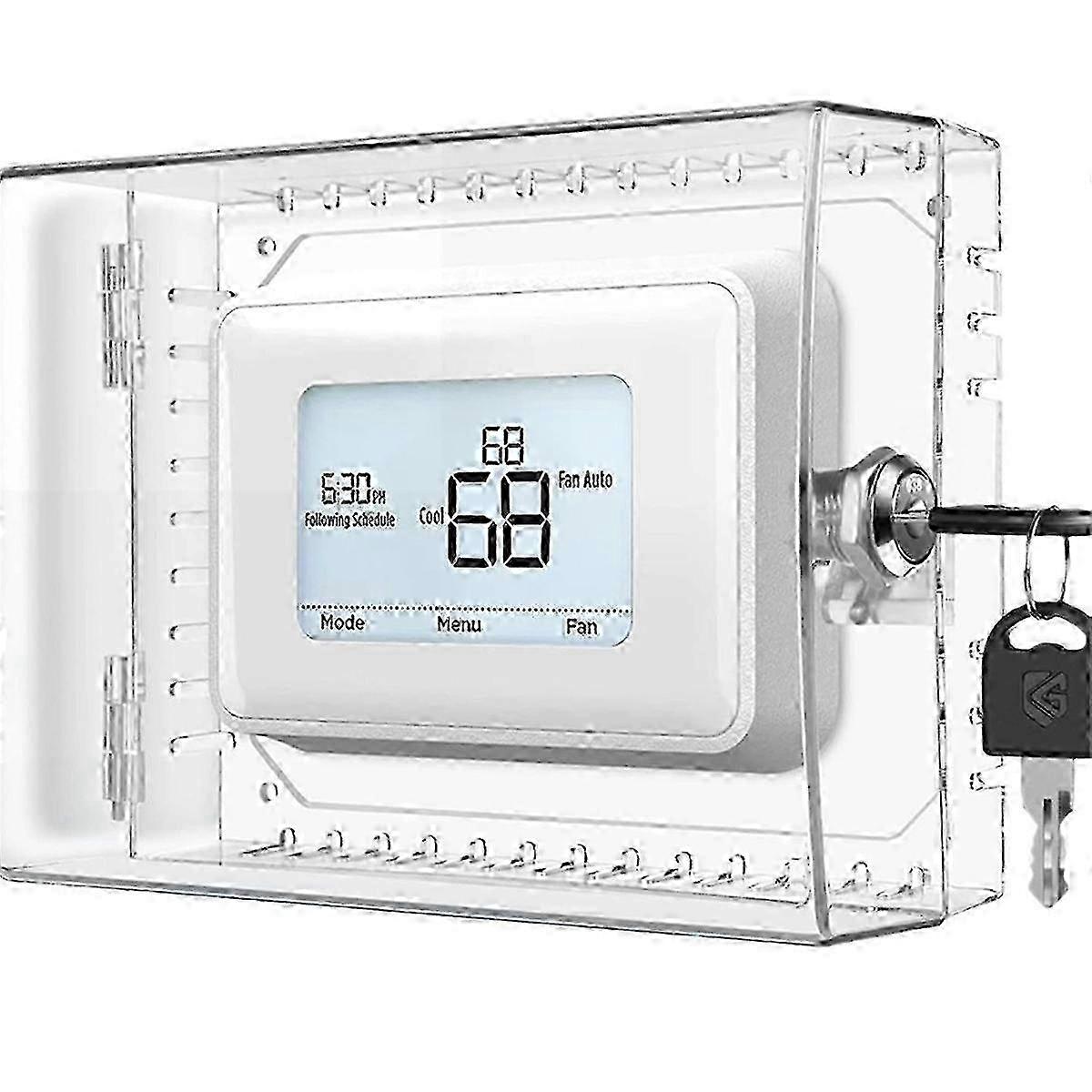 Large Thermostat Lock Box Cover with Key for Honeywell, Clear Thermostat Cover Fits Thermostats 5H X Edition 1110