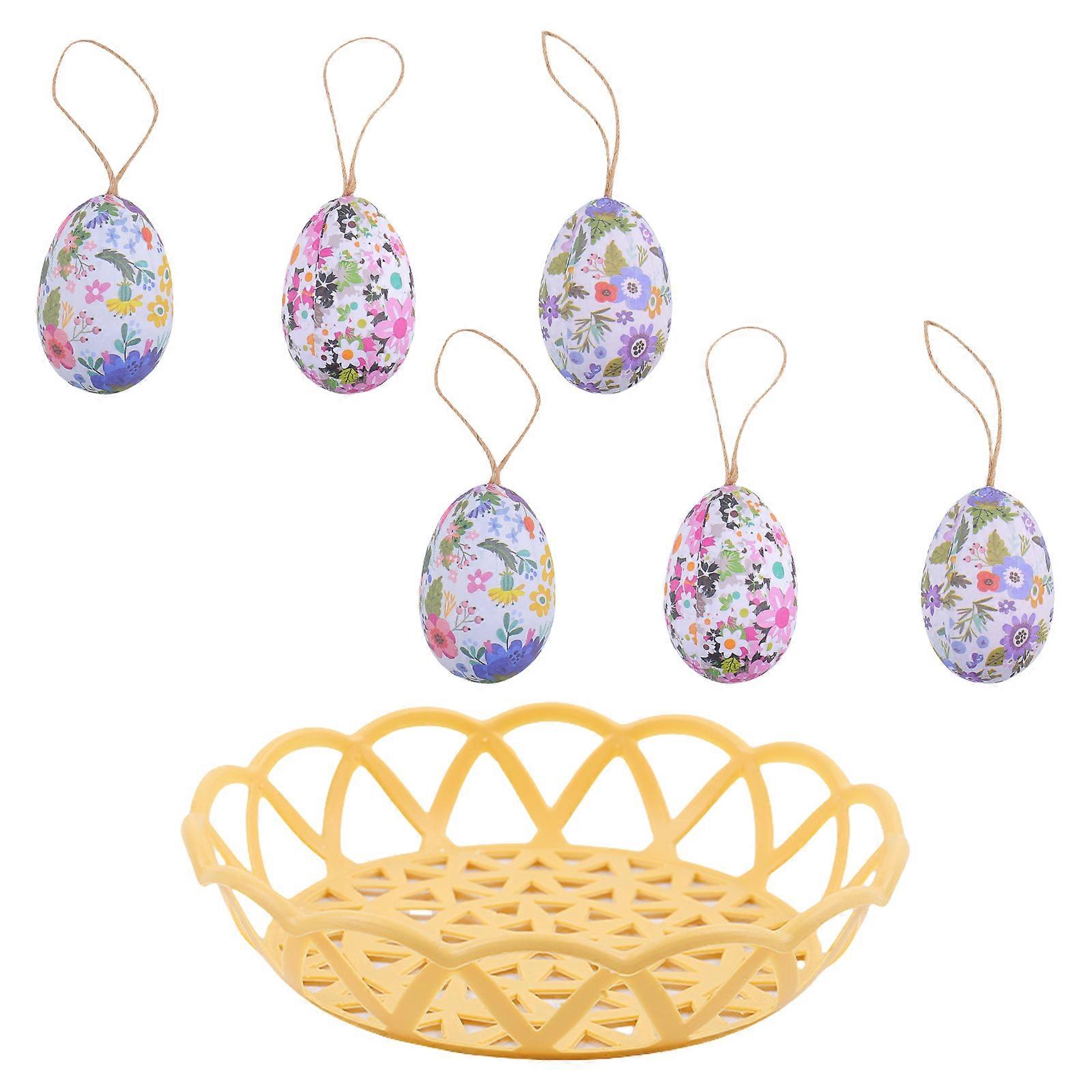 Easters Eggs Hanging Decors Set Adds Pleased Touch To Celebration With Handmade Craftsmanship And Bright Color Multicolor
