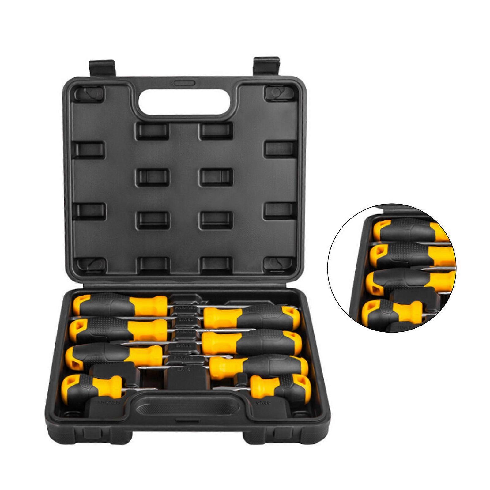 8Piece Magnetic Screwdriver Slotted/Cross-head Screw Driver for Computer Repair,Electrical Boxes,Socket Installation Multicolor