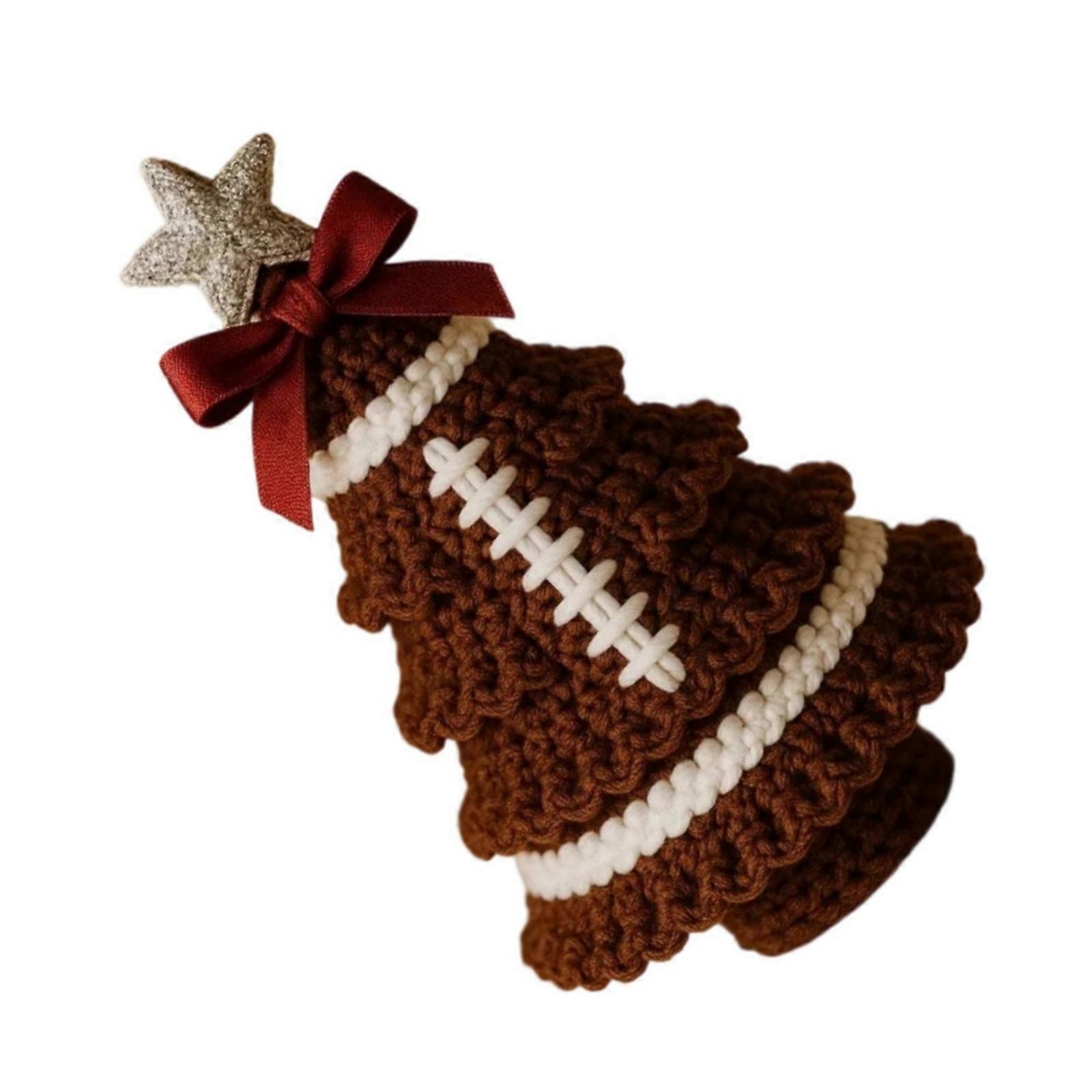 Handmade Crochet Christmas Tree Set For Home Decoration With Step-by-Step Tutorial Instruction Crochet Hook and Yarn Multicolor