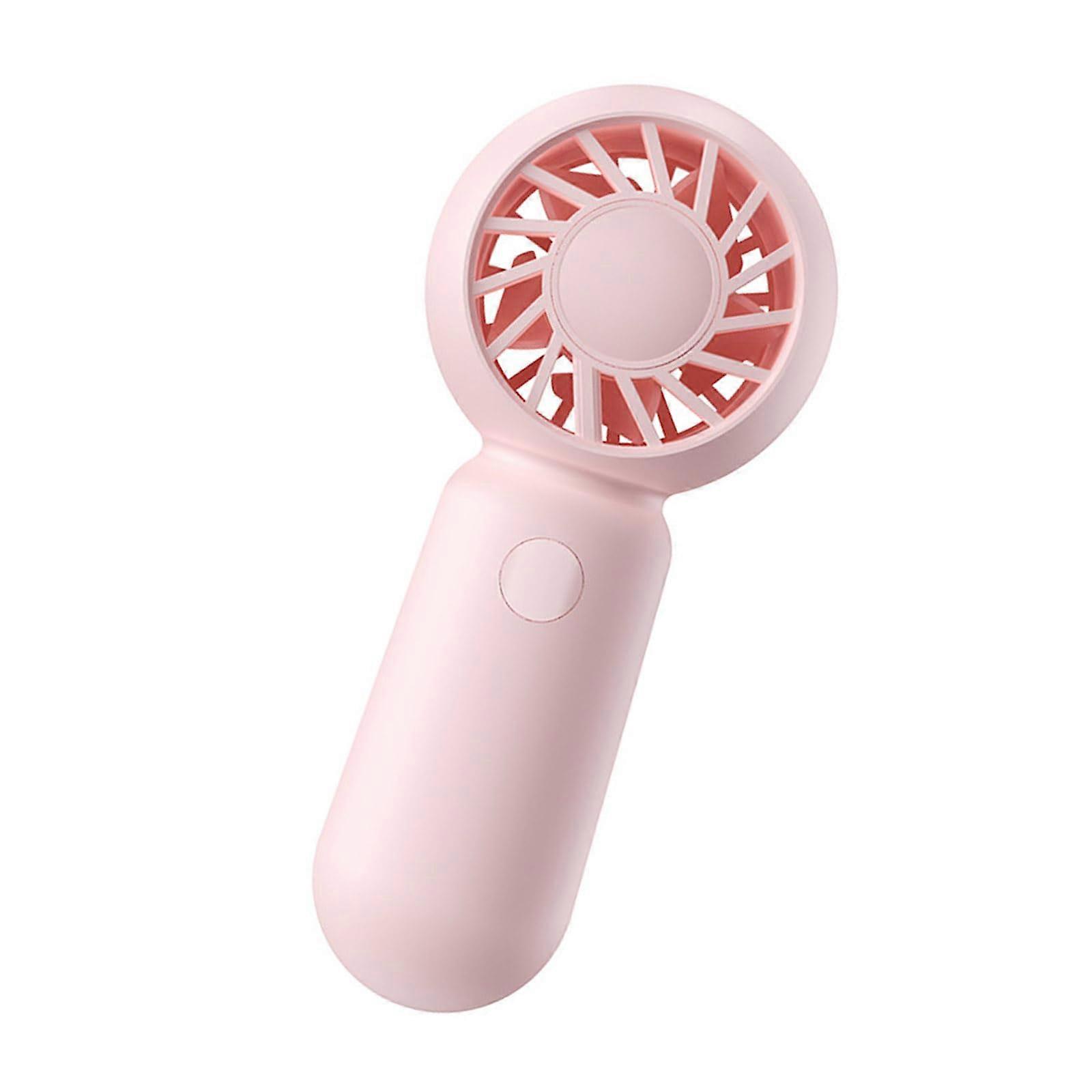 Rechargeable Handheld Fan with 4 Speeds Quiet Portable Cooling Device for Adults Home Use Pink