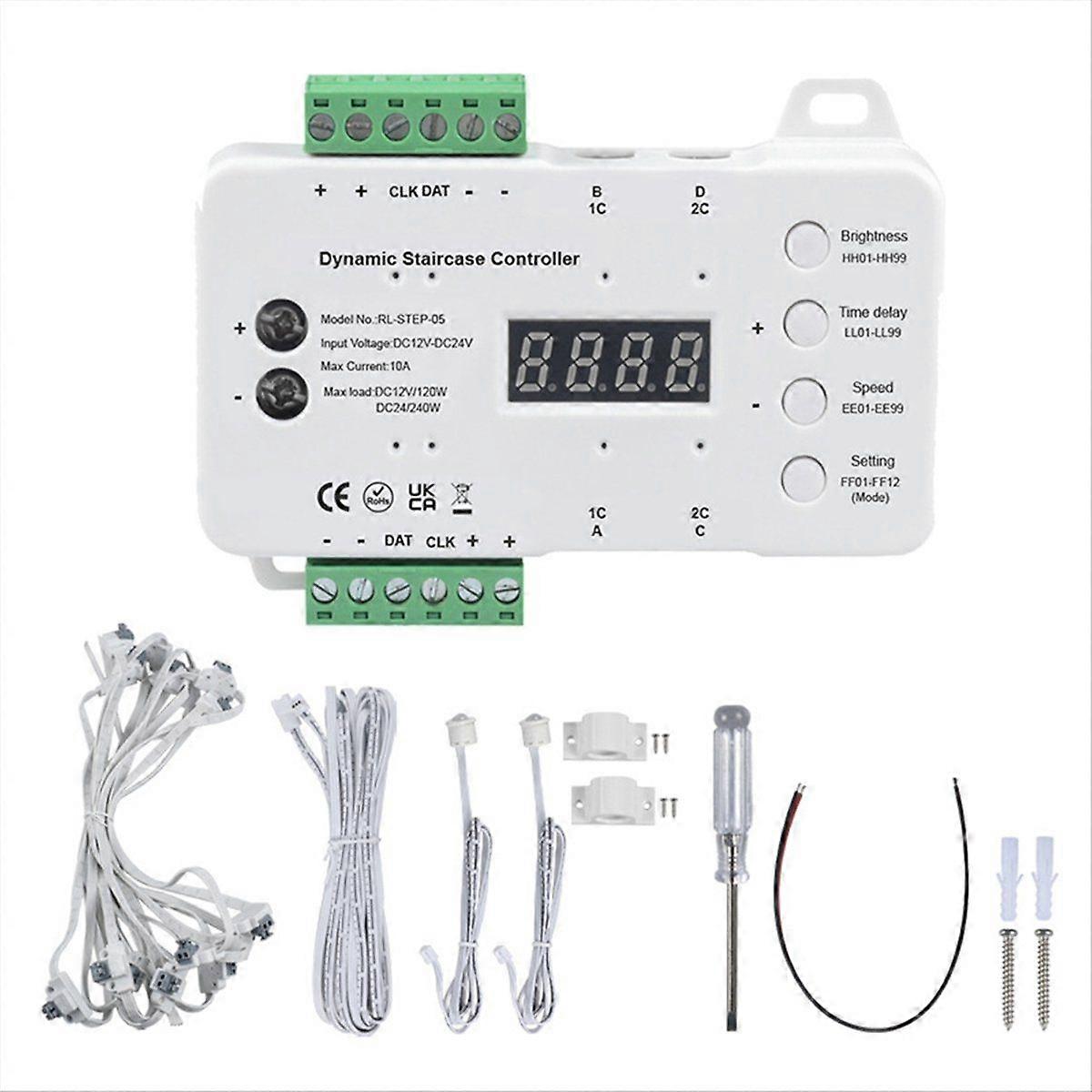 Induction Controller Automatic Staircase Light Step Lighting Brightness Adjustable No Wiring Required