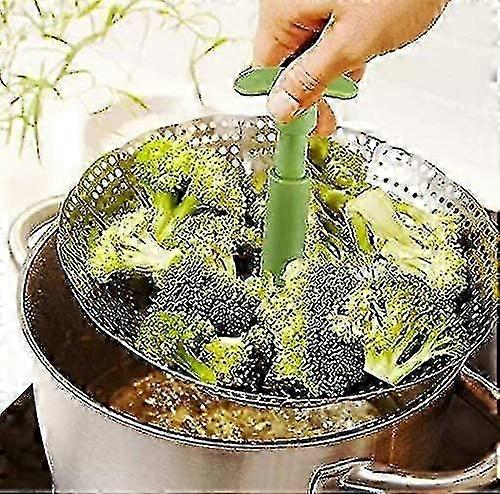 Steamer Insert With Anti-hot Extendable Handle And Non-slip Legs