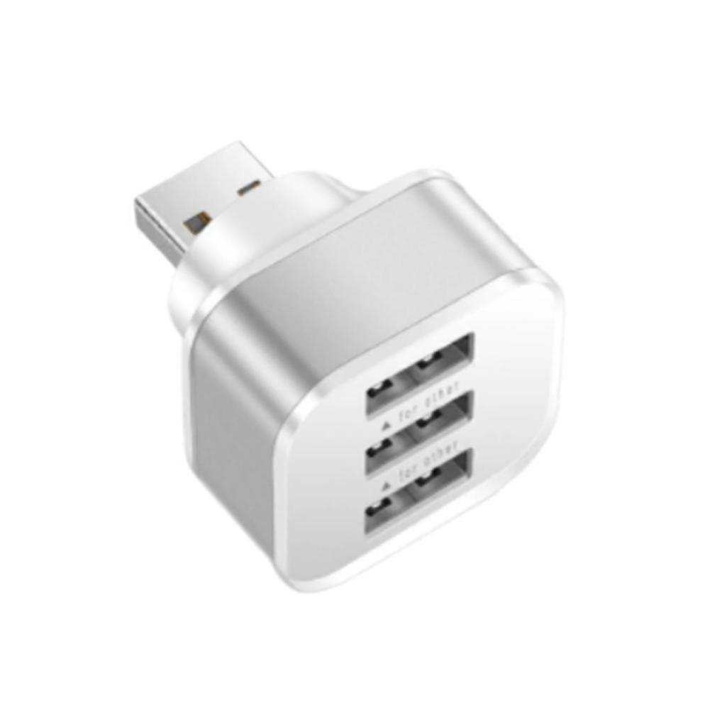 Compact 3-Port USB 2.0 Hub Expander with Silver-Plated Pins for Laptop Tablet and Desktop Connectivity