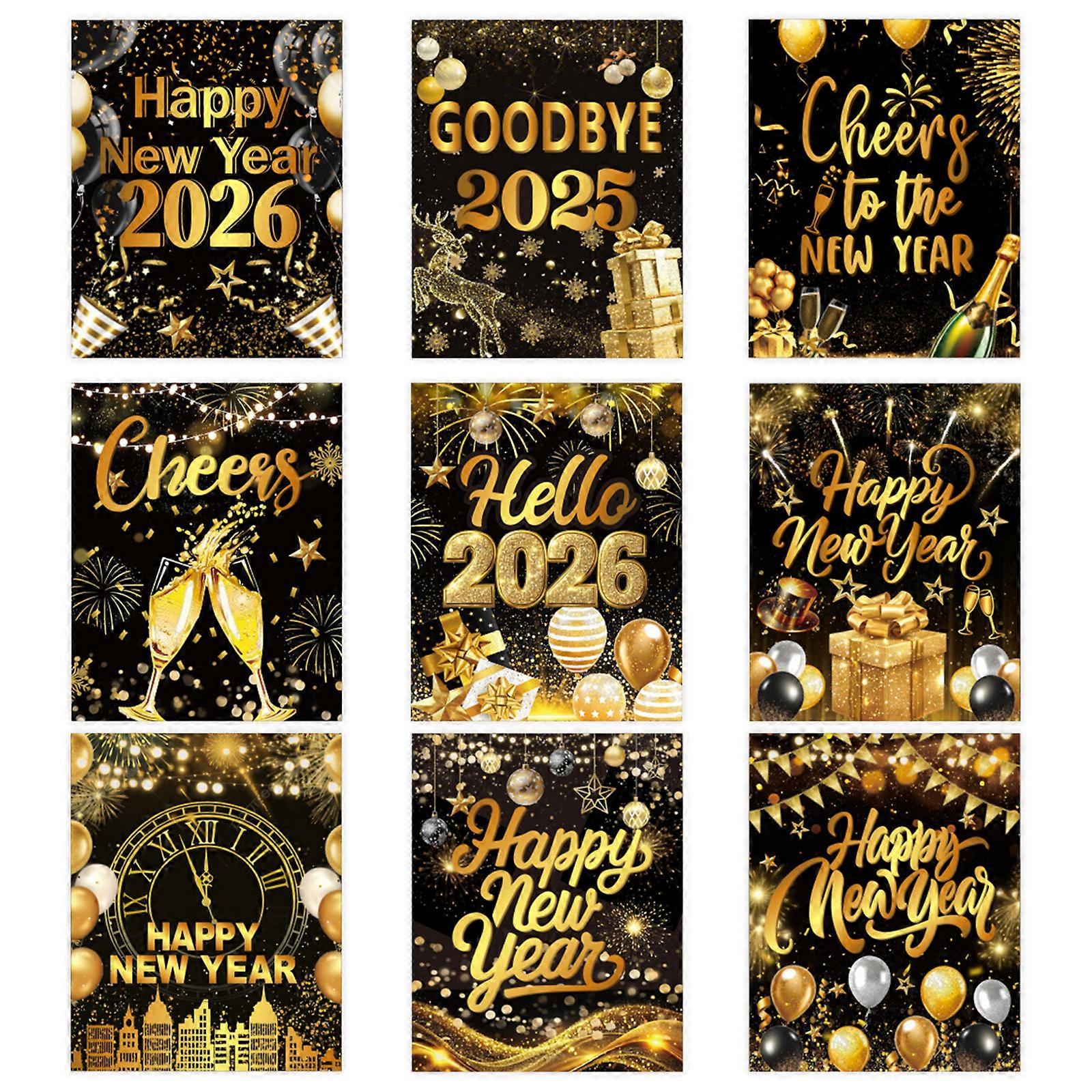 Ninepack Creative Newyear twenty twenty six Decorative Transfers Tear Resistant Climactic moment Drink Canisters Multicolor