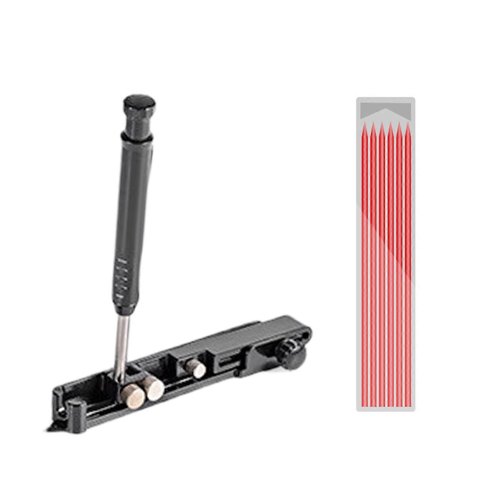 Multifunctional Scribes Tool Woodworking with Deep Hole Pencil Aluminum Gauge Scribing Tool with Construction Pencil  Red