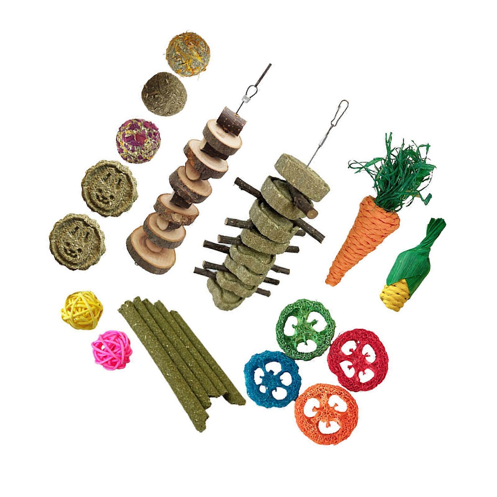 Bird Chew Toy Loofah Chewing Cluster for Hamster Small Pet Squirrels Swing Grinding Teeth Toy for Cage Bird Multicolor