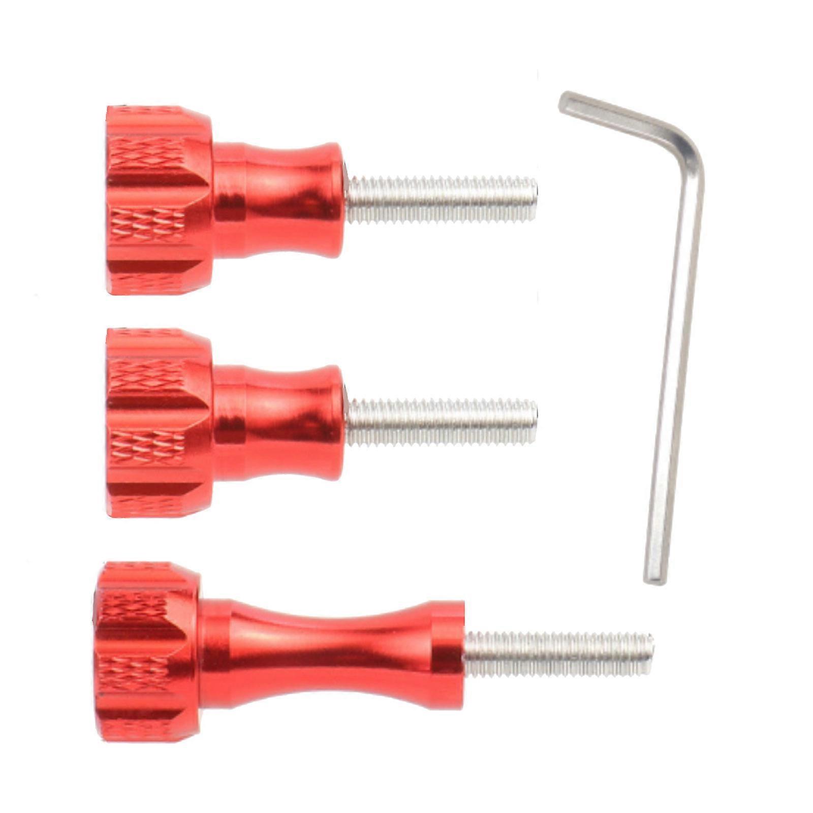Set of 4 Practical Long and Short Sturdy Metal Thumbscrews In Bright Color Designs Portable for Cameras Accessories  Red