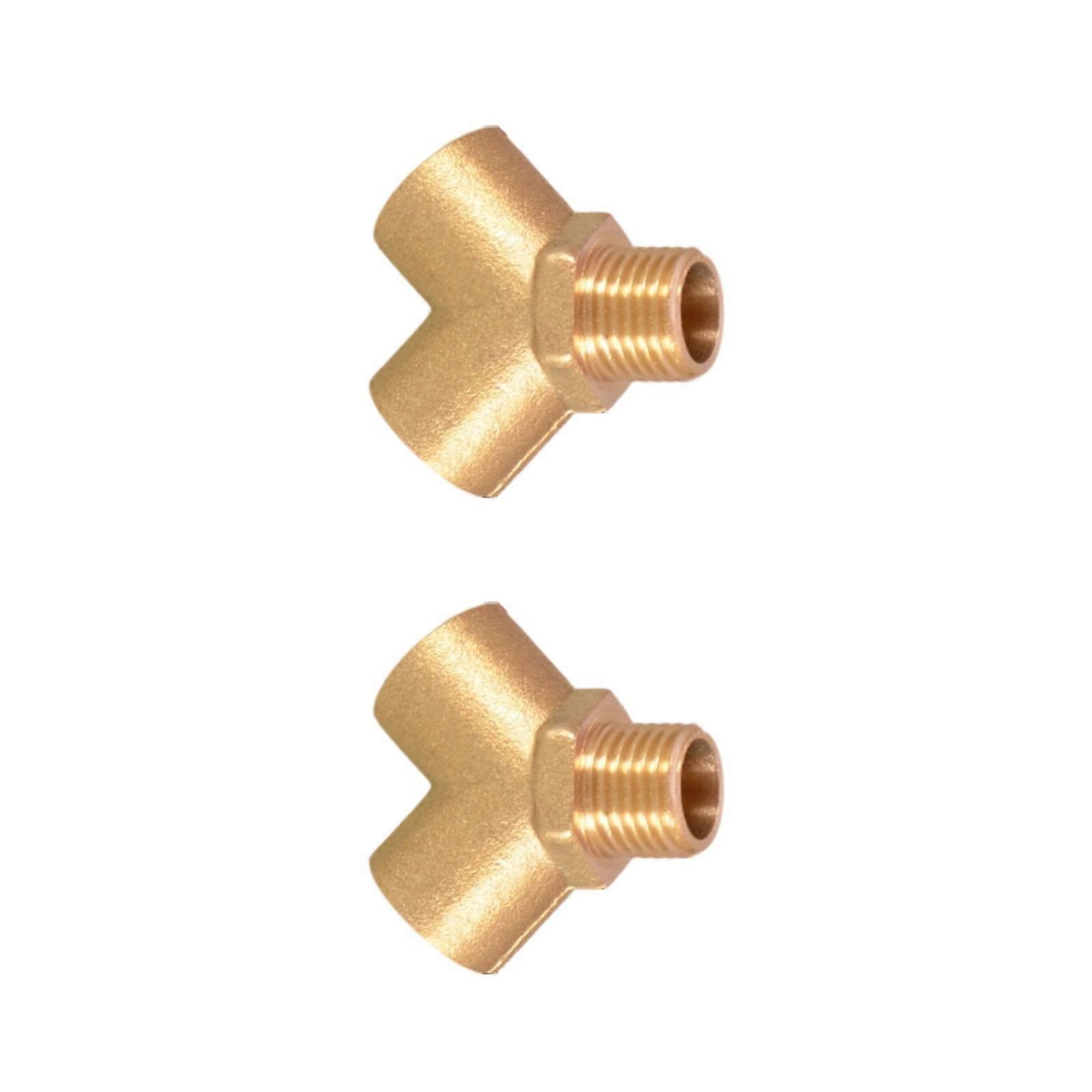Corrosion Resistant Y Shaped Brass Connector 2Inch Double Port Splitter Fitting For Highly Temperature Applications 2pcs Multicolor