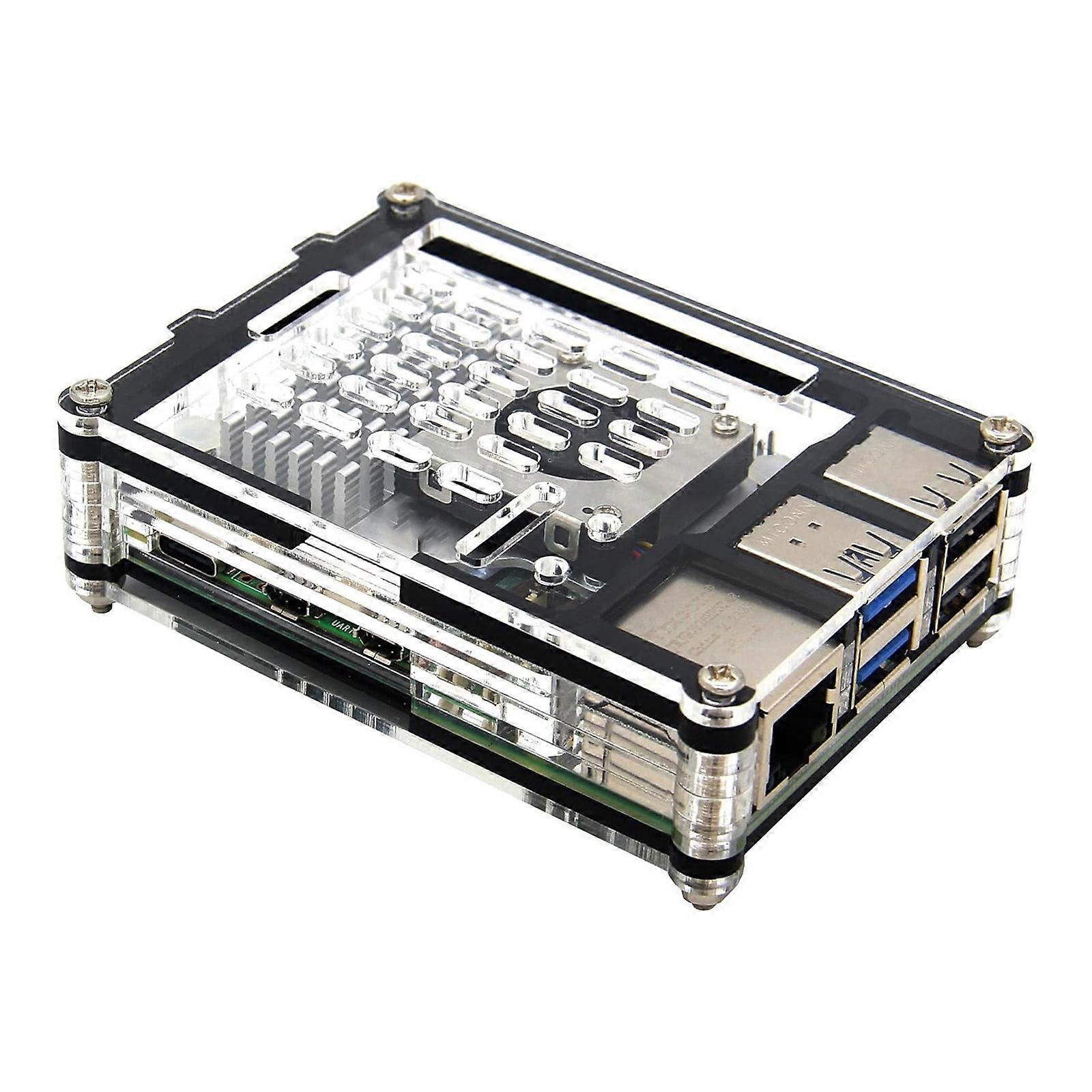 Durable Acrylic Housing for RaspberryPi5 4GB/8GB Enhanced Heat Dissipation Multicolor