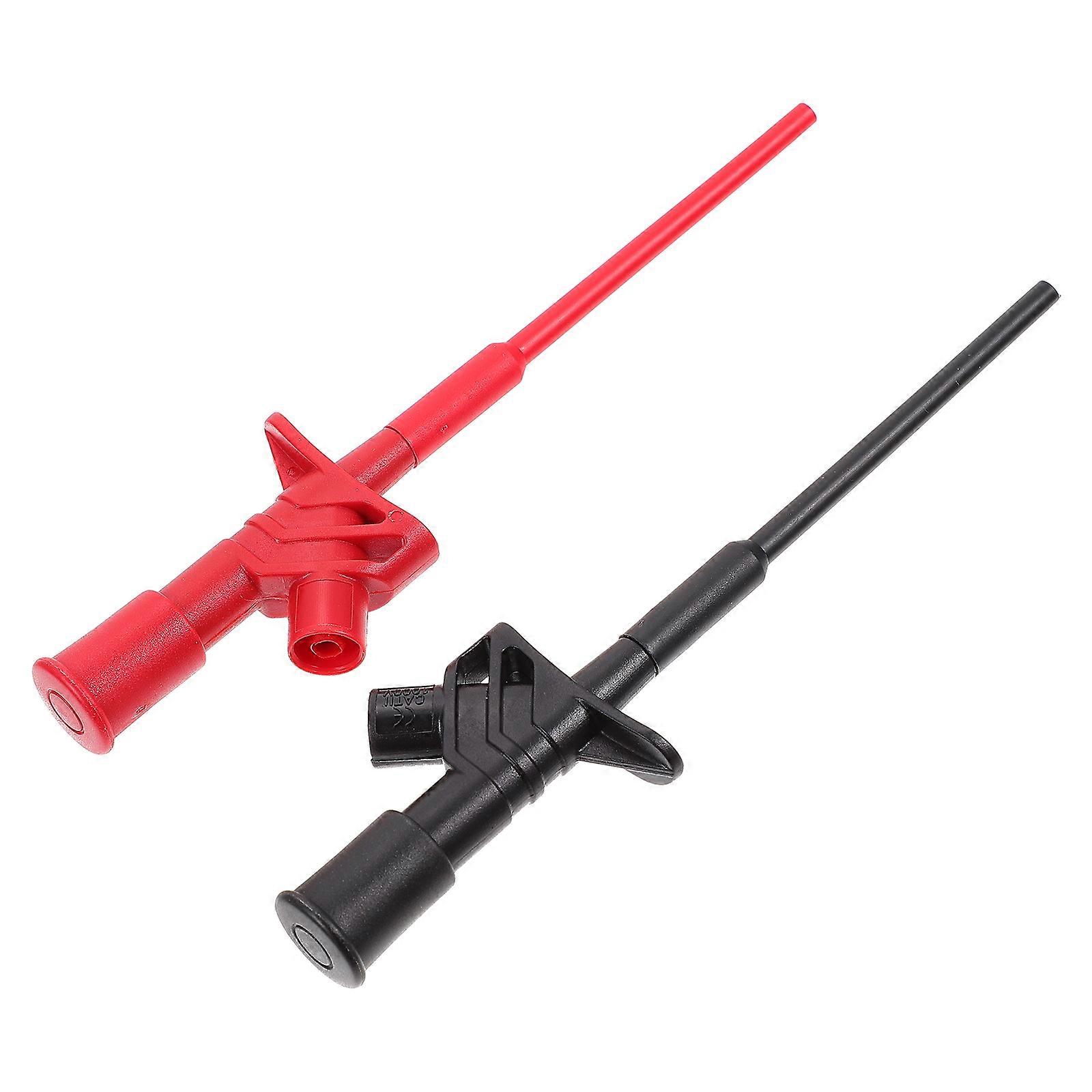 2pcs Professional Insulated Rapid Test Hook Clip High Voltage Testing Probe