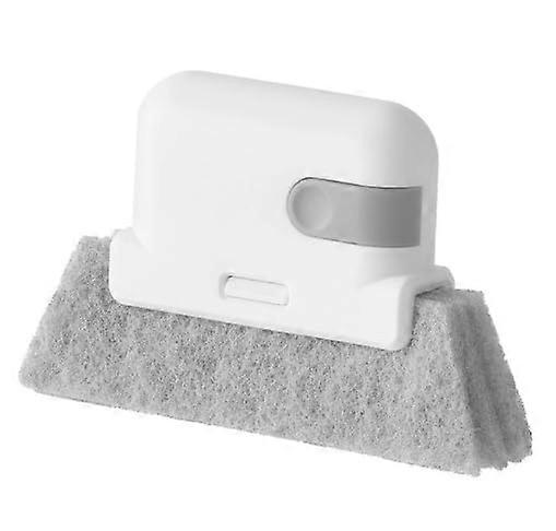 Window Cleaning Brush with Detachable Squeegee and Grooved Plastic Handle for Glass and Mirrors