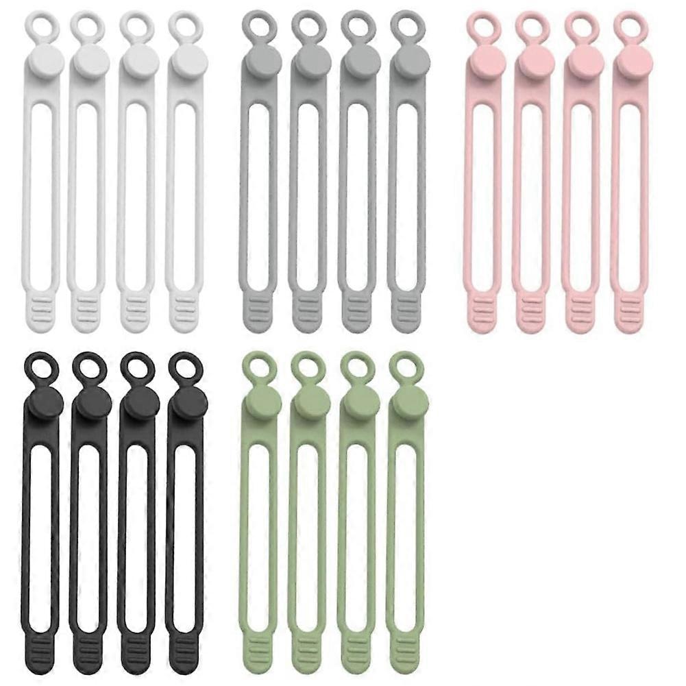 Data Cable Organizer, Upgrade Silicone Cable Ties Reusable Cable Management Organizer, Elastic Cord Organizer