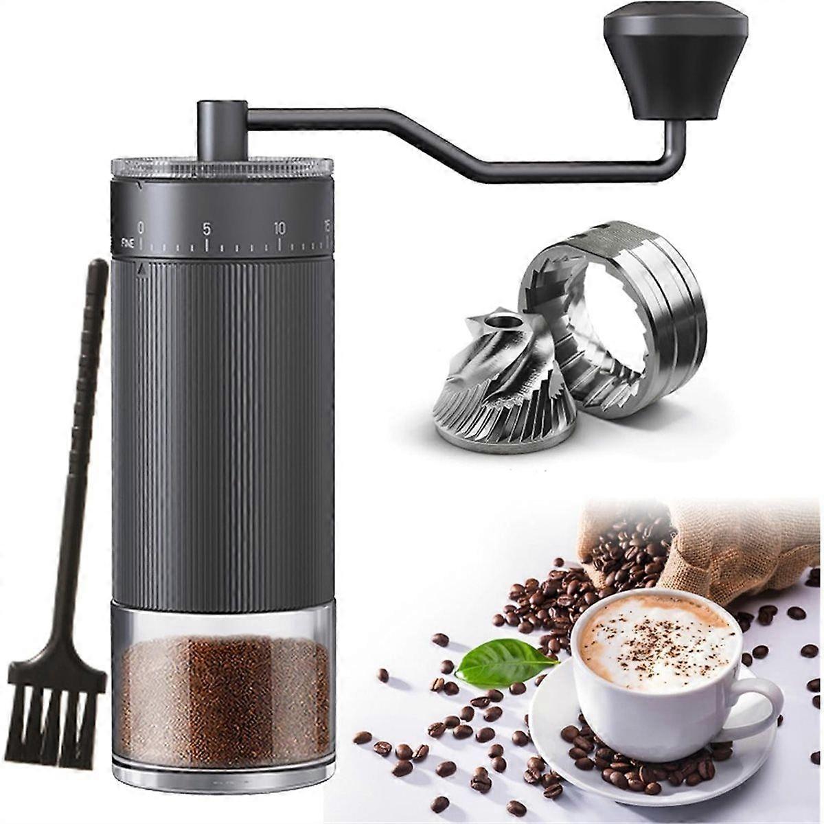 Portable Manual Coffee Grinder with CNC Stainless Steel Conical Burr 40 Adjustable Settings, for Tra