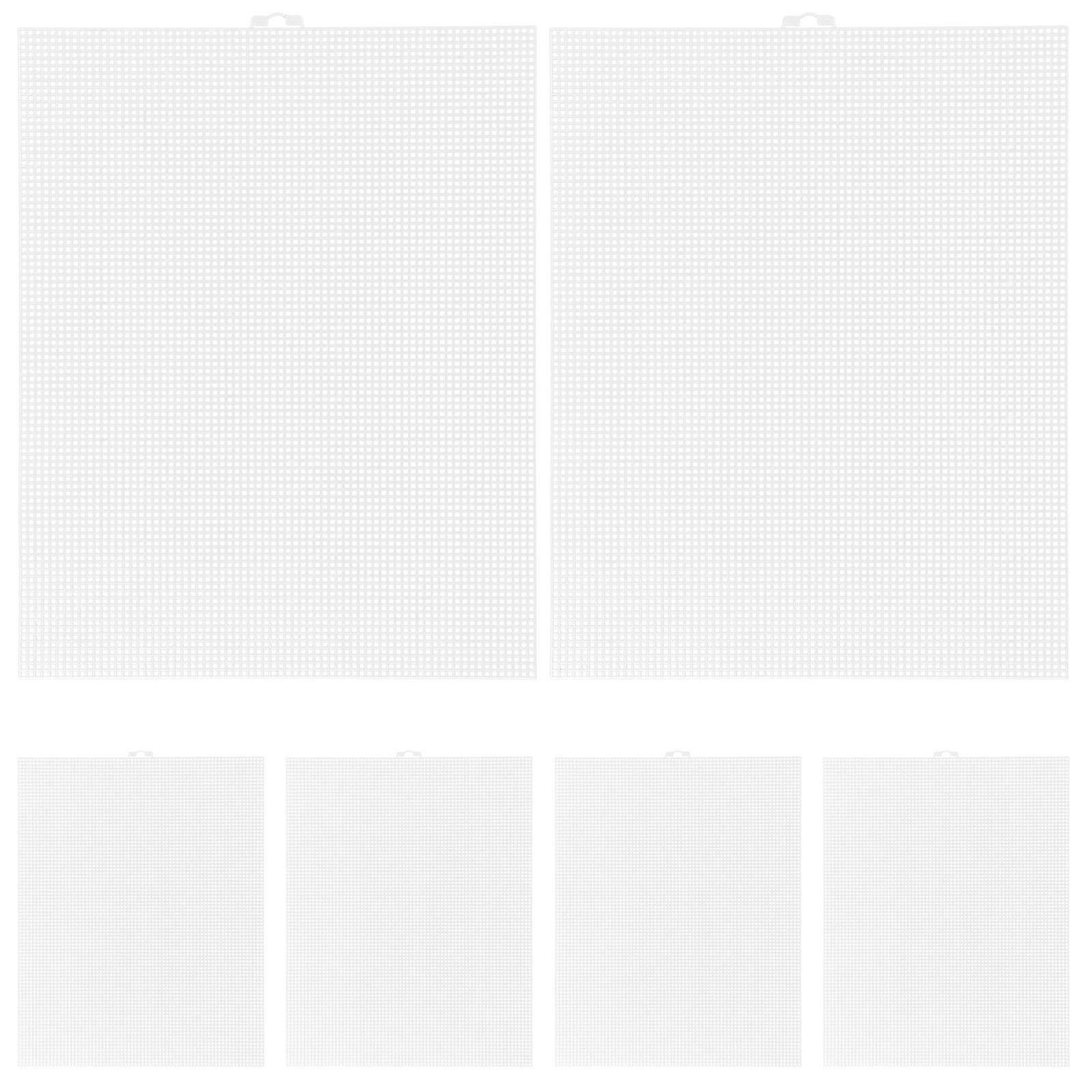 6pcs Plastic Canvas Sheets Clear Blank Mesh Canvas Sheets Embroidery Craft Sheets For Knitting Crocheting