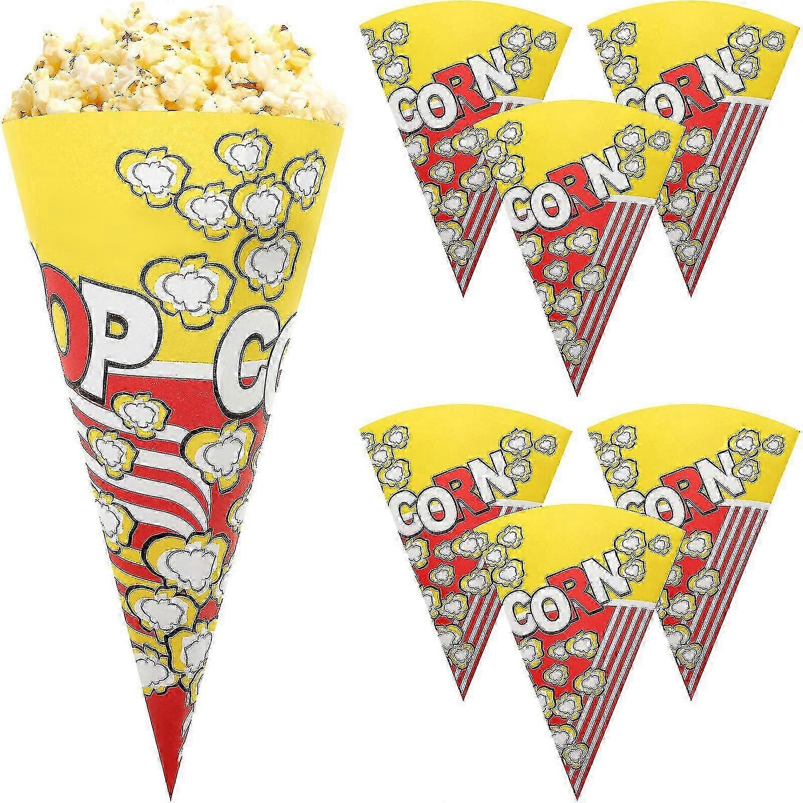 100 cones de pipoca para guloseimas e lanches de carnaval