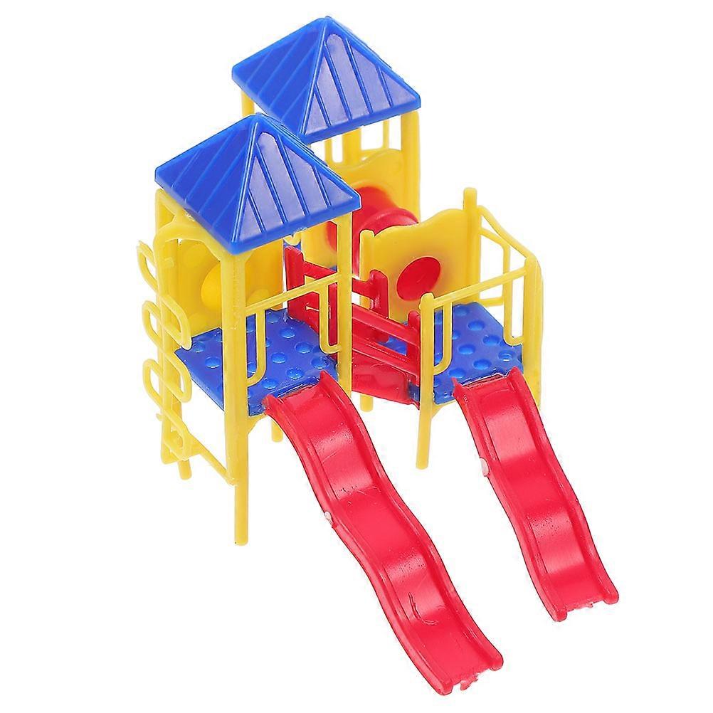 Miniature Playground Model Slide Toy for Decoration 1Set Lightweight Plastic