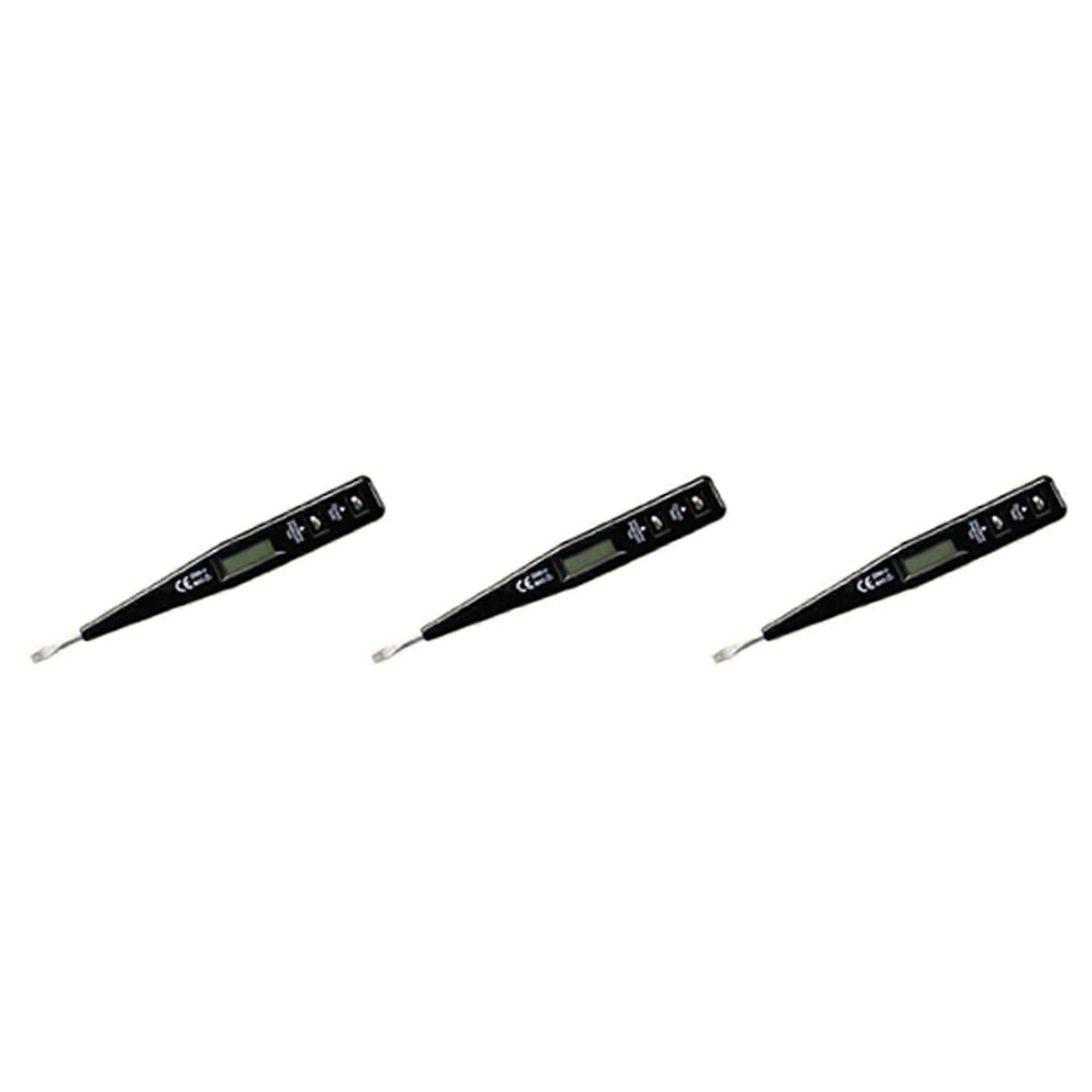 3X Digital Test Pencil Screwdriver Probe Light Voltage Tester Detector AC/DC 12-220V Electrical Test Pen Voltmeter,Black