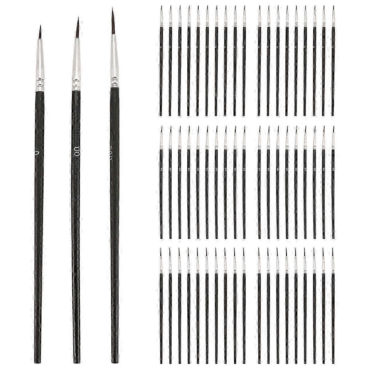 60pcs Detail Paint Brushes, Fine Tip Paint Brush With 3sizes 0 00 000