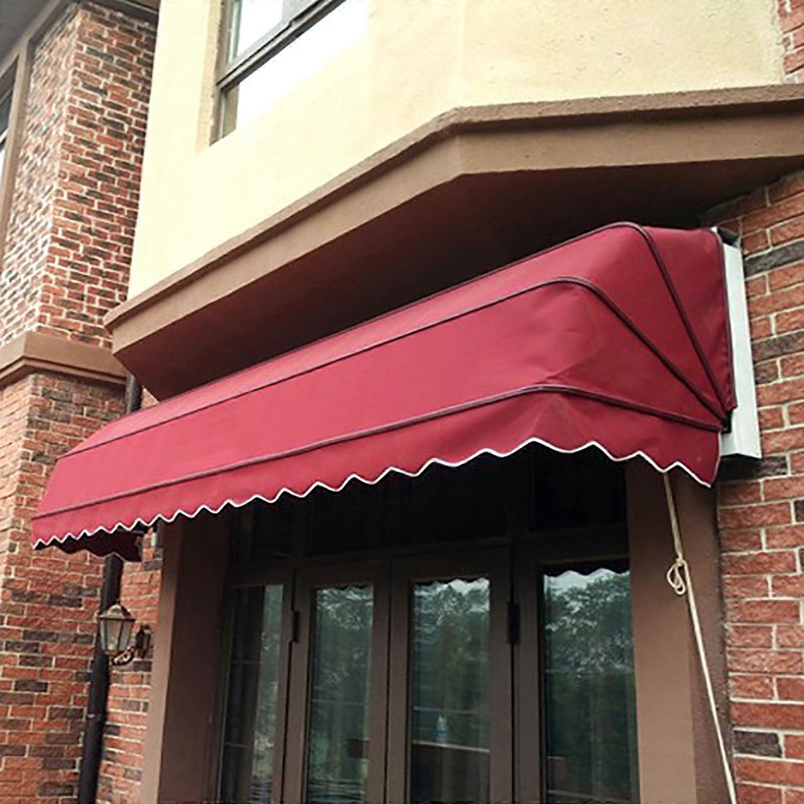 French Curved Retractable Awning with UV Resistant Waterproof Canopy for Door and Window 78.7in