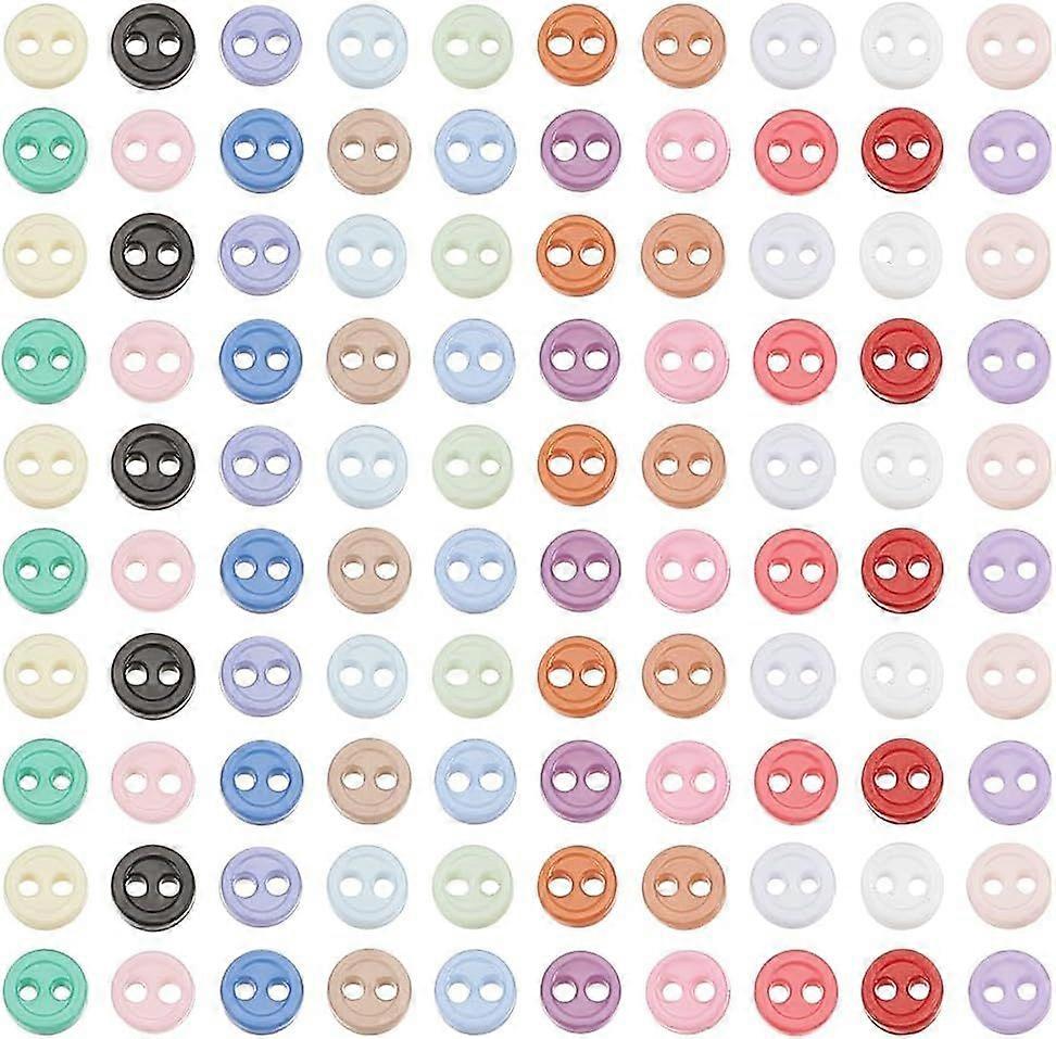 300pcs 20 colors Tiny Size Buttons Resin Small Size Resin Buttons Mixed colors 2 Holes Mini Resin Buttons for Sewing Knitting DIY Crafts Decoration Se