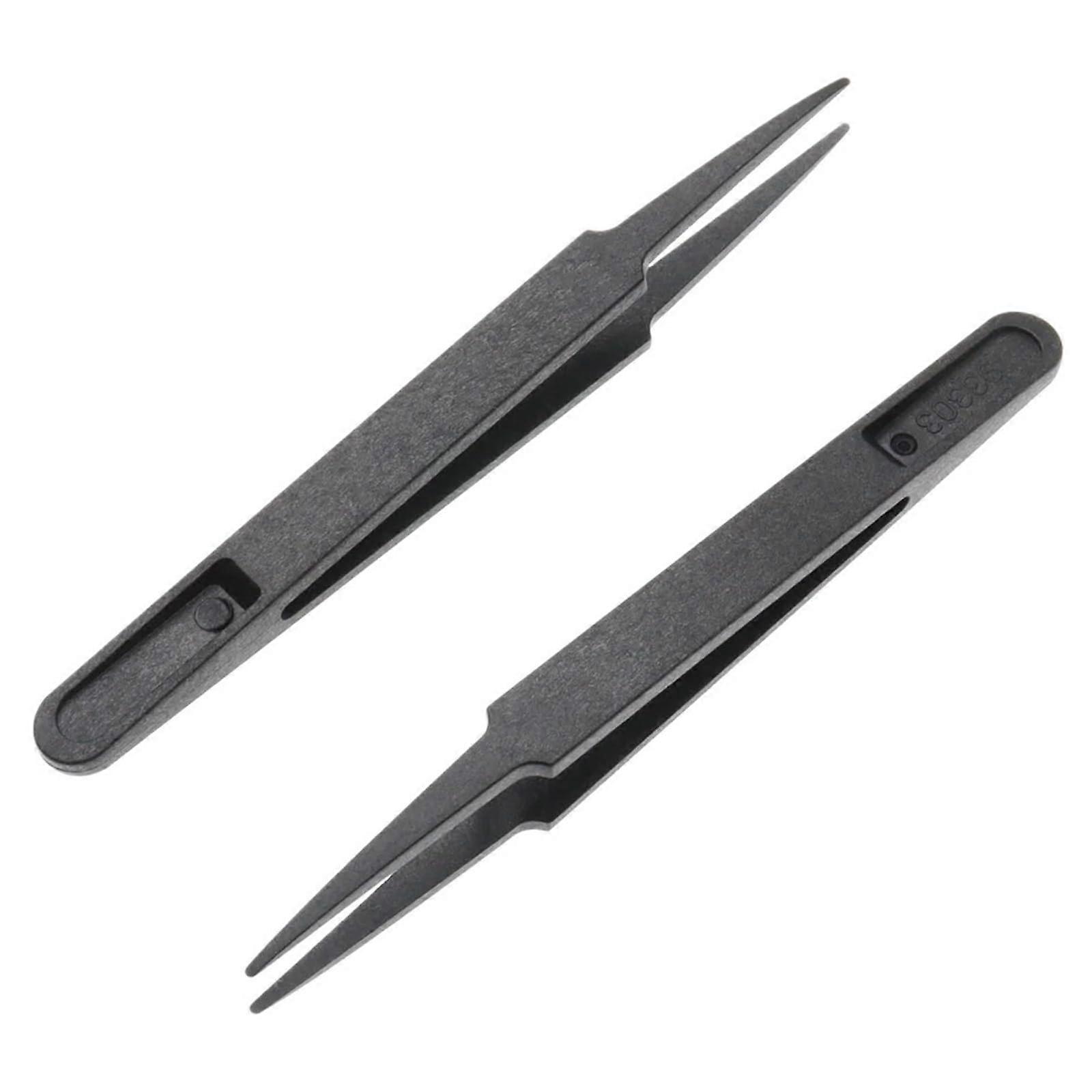10PCS Antistatic Plastic Tweezers Set with Precision Tips for Electronics and Circuit Board