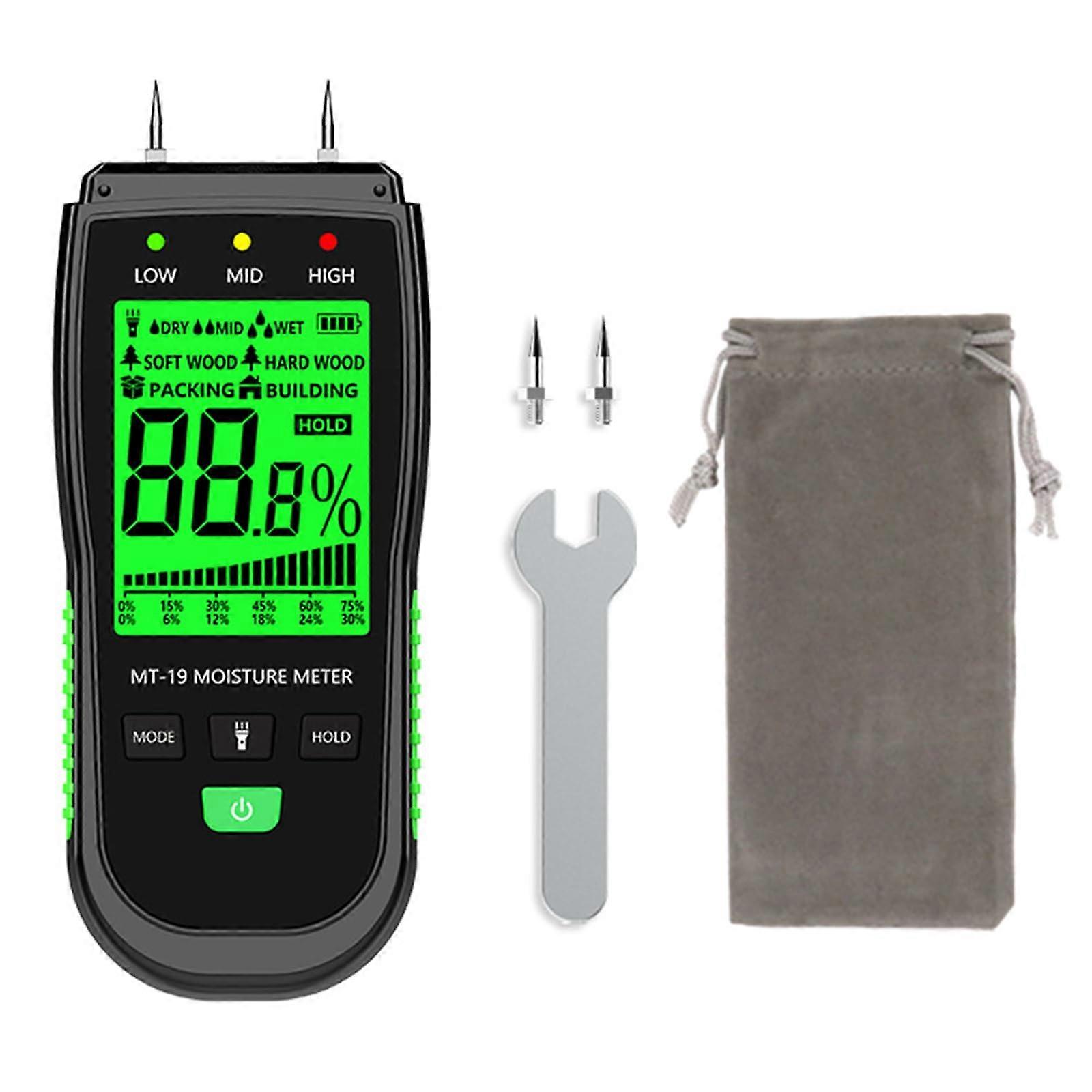 Wood Moisture Meter with Large LCD Display, Accurate Digital Humidity Detector for Furniture and Builders