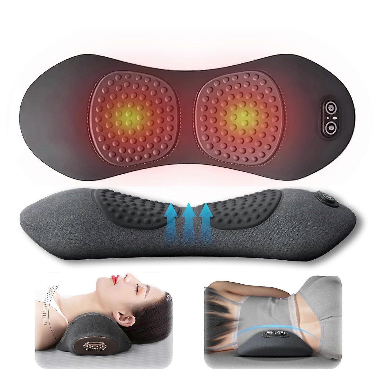 3 in 1 Back and Neck Massager with Heat, Ergonomic Spine Curve, Sciatica Relief, Black