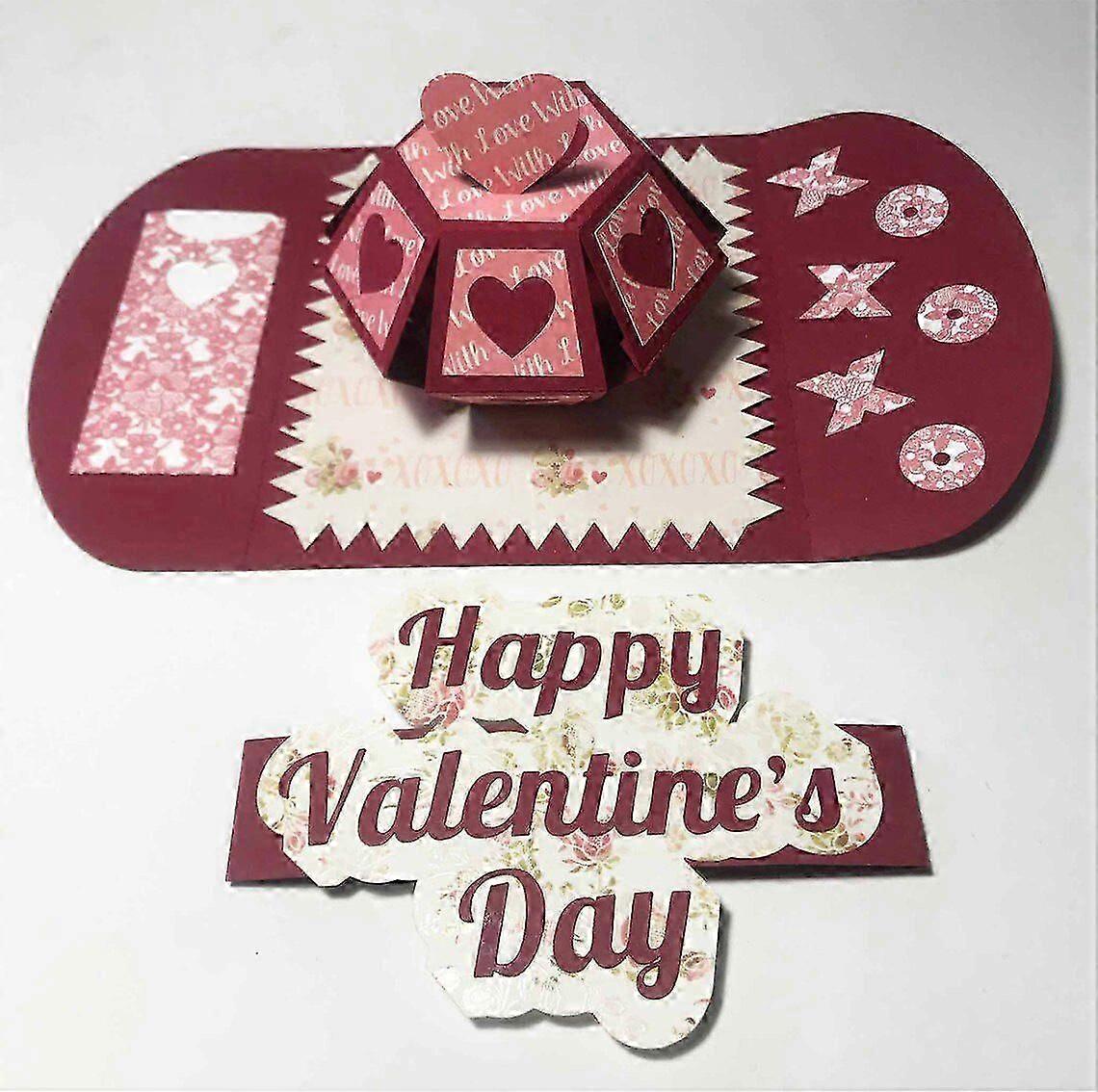 3D Heart Pop-Up Card, Valentine's Day Greeting Card Automatic Pop-Up Love Card for Girlfriends Lover
