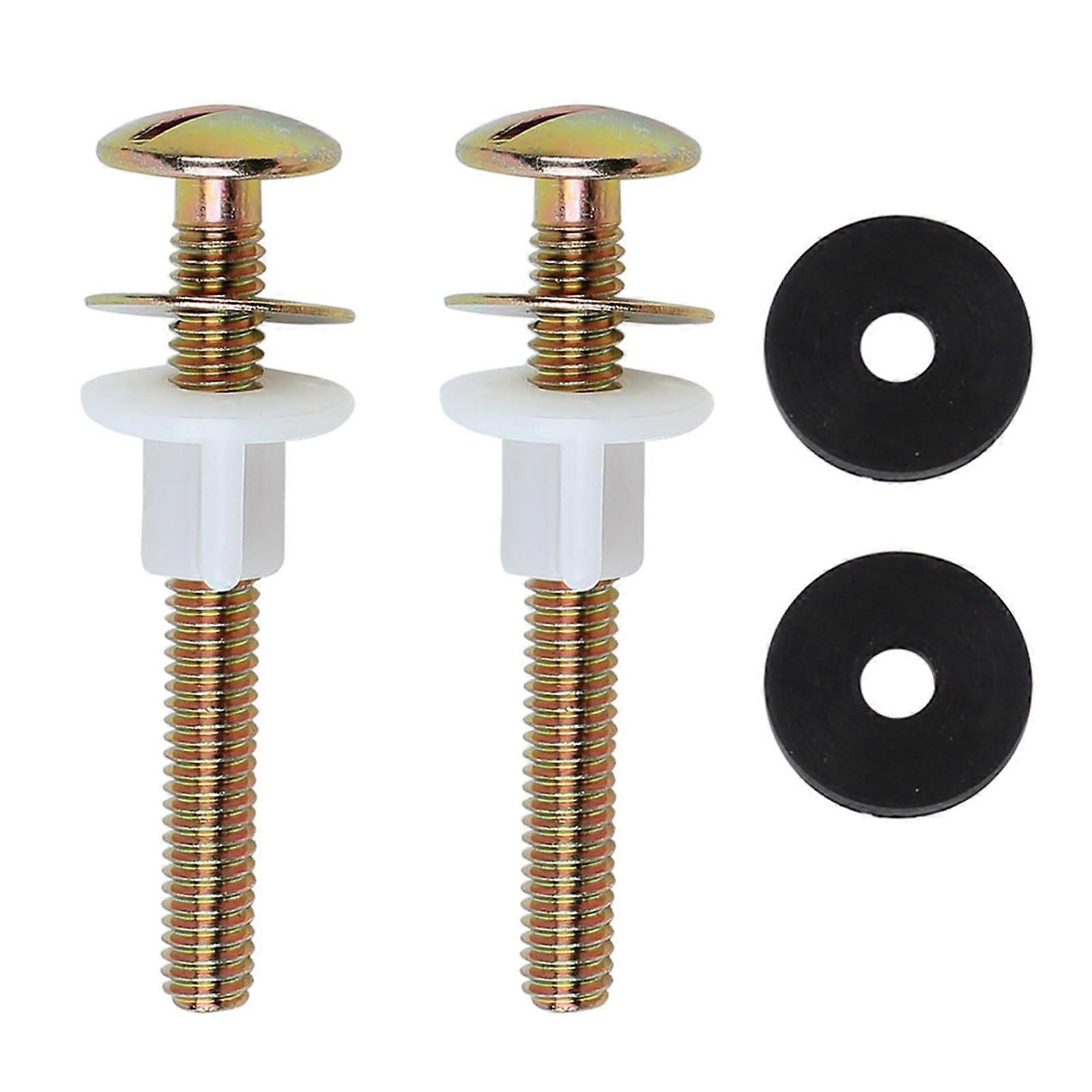 2pcs Toilet Seat Screws Replacement Kit with RustResistant Metal Fixings and Grip Washers