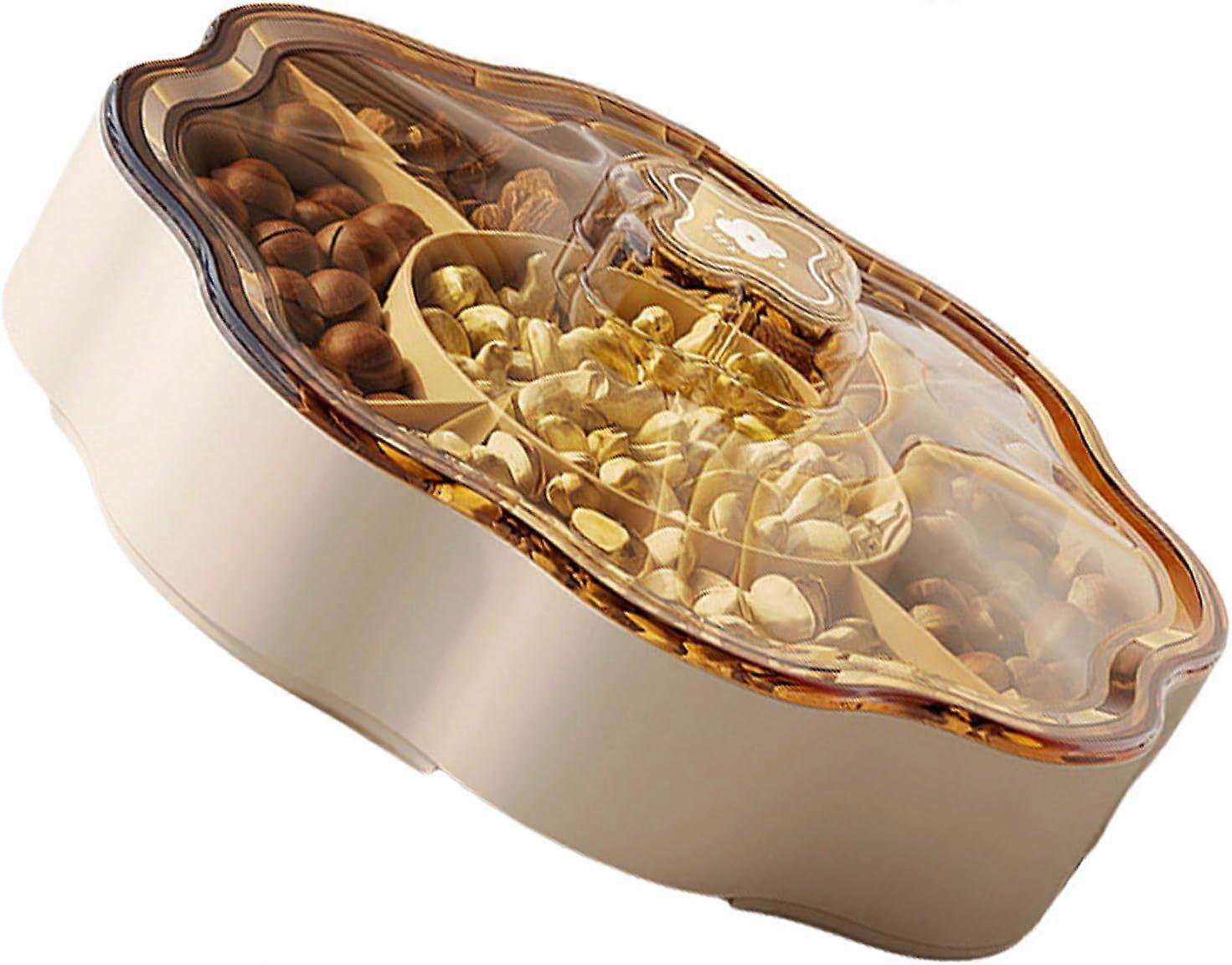 Candy Storage Box with Lid, 5Compartment Dry Fruit and Snack Organizer for Elegant Serving