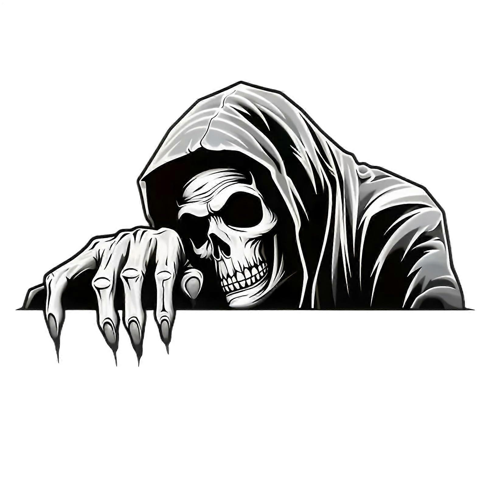 Scary Skull Car Mirror Stickers Waterproof ScratchResistant Rearview Window Decals